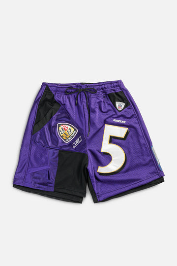 Unisex Rework Baltimore Ravens NFL Jersey Shorts - L