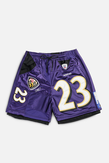 Unisex Rework Baltimore Ravens NFL Jersey Shorts - XL