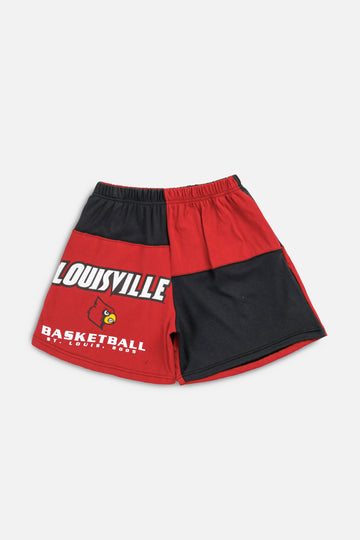 Unisex Rework Louisville Cardinals Basketball Patchwork Tee Shorts - S