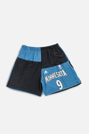 Unisex Rework Minnesota Timberwolves NBA Patchwork Tee Shorts - M