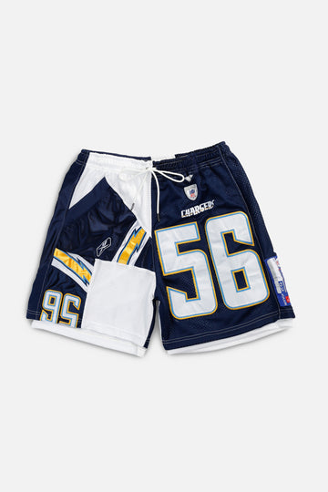 Unisex Rework Los Angeles Chargers NFL Jersey Shorts - XL