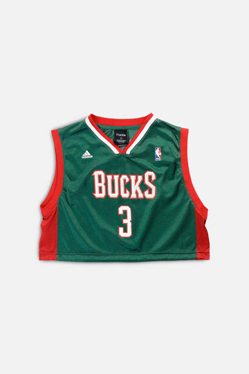 Rework Milwaukee Bucks NBA Crop Jersey - L
