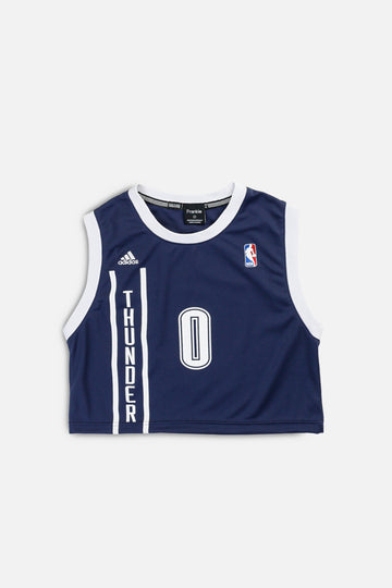 Rework Oklahoma City Thunder NBA Crop Jersey - S