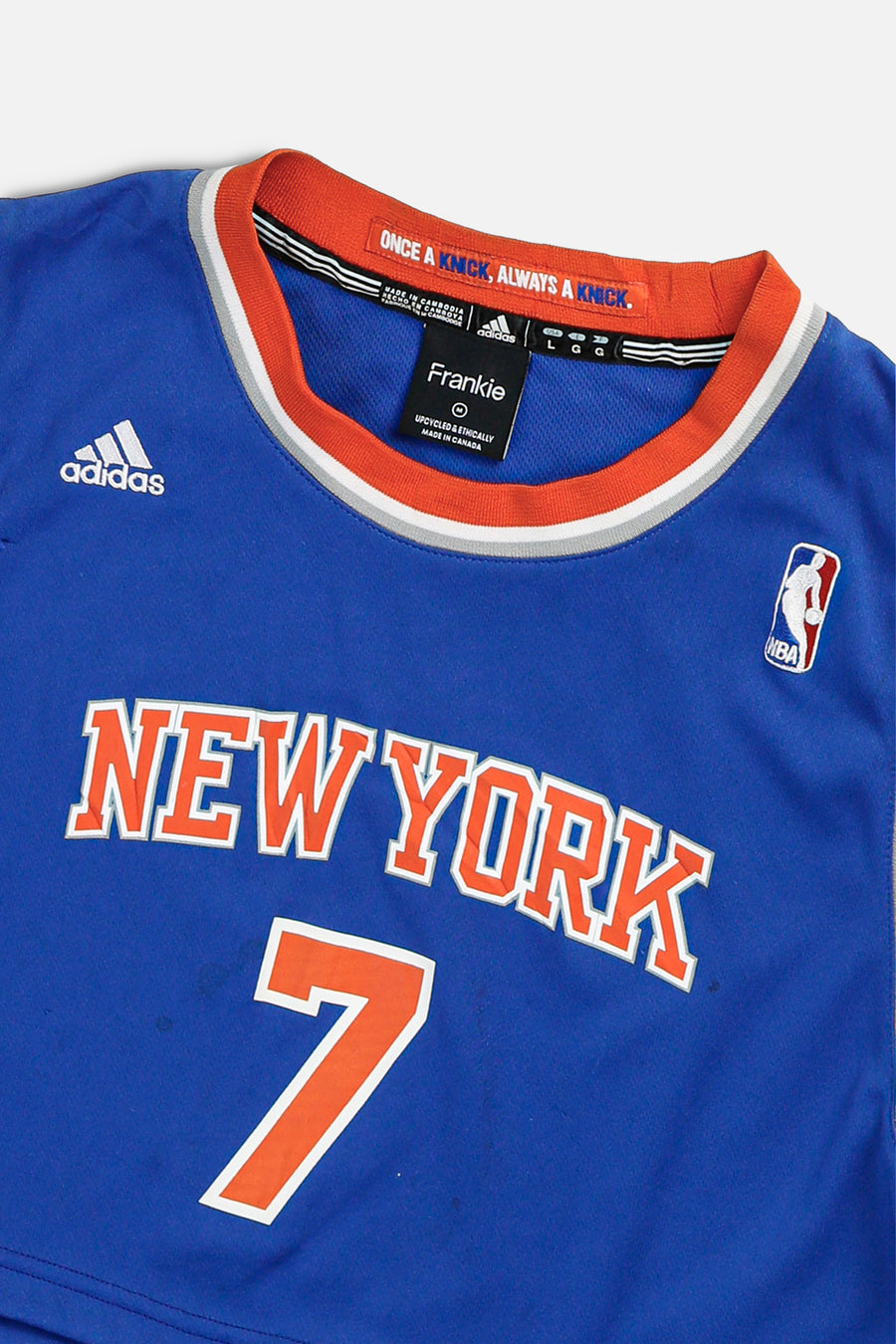 Rework NY Knicks NBA Crop Jersey - M