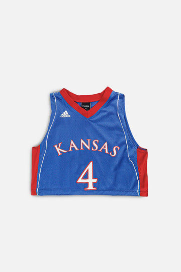 Rework Kansas Jayhawks Basketball Crop Jersey - M