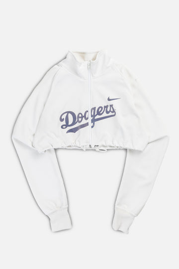 Rework Nike LA Dodgers Micro Crop Sweatshirt - M