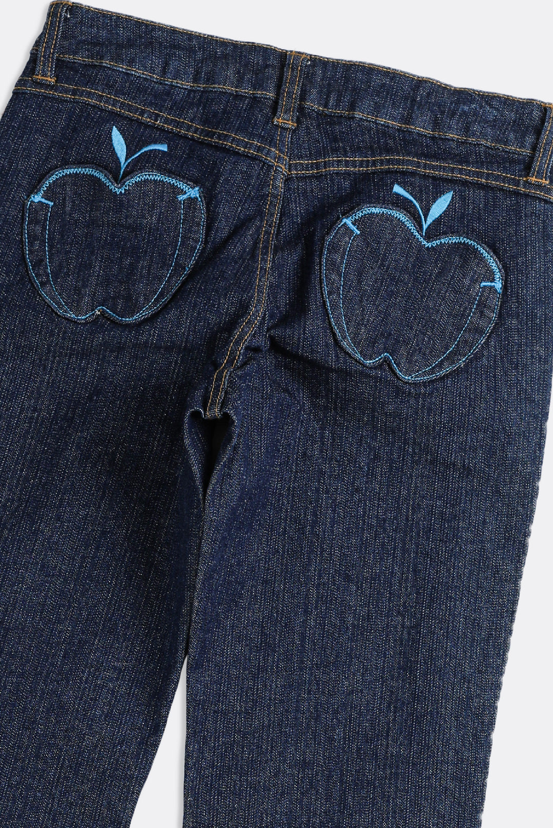 Deadstock Apple Bottom Blue Embroidered Denim Pants - W29