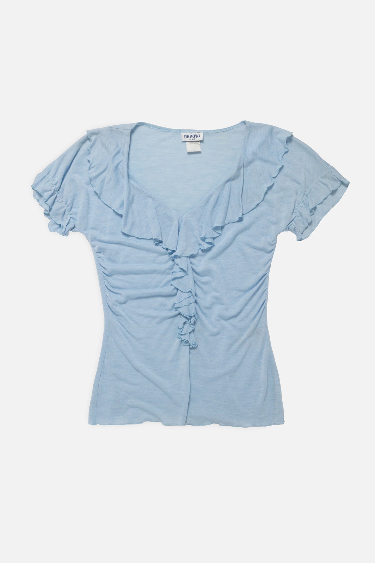 Vintage Ruffle Ruched Top
