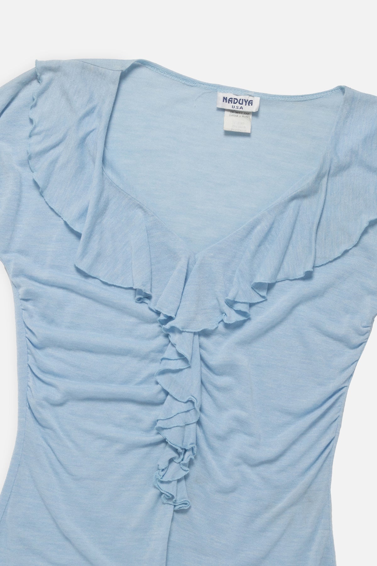 Vintage Ruffle Ruched Top