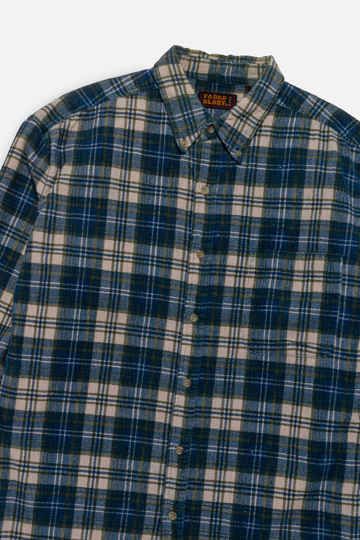 Vintage Corduroy Plaid Flannel Shirt
