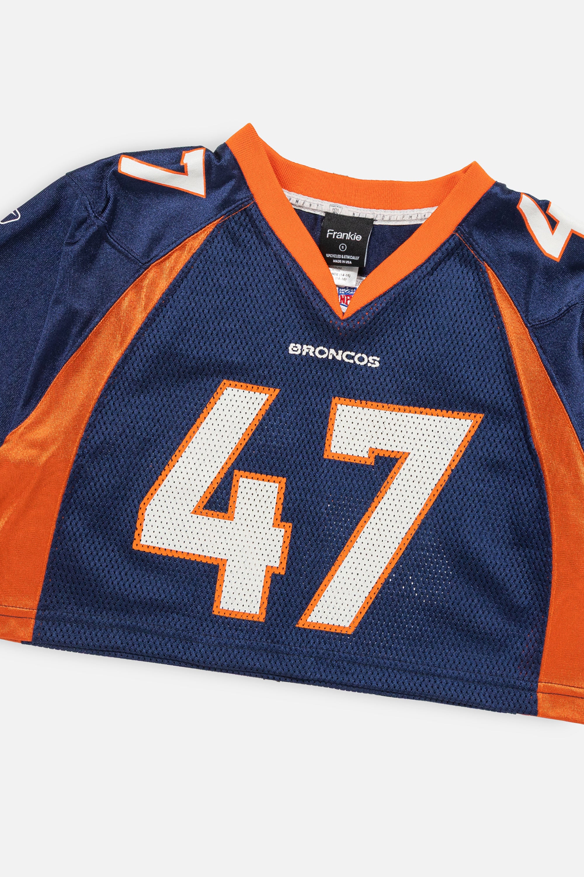 Rework Denver Broncos Crop Jersey-NFL-Frankie Collective-Rework-Vintage-Streetwear