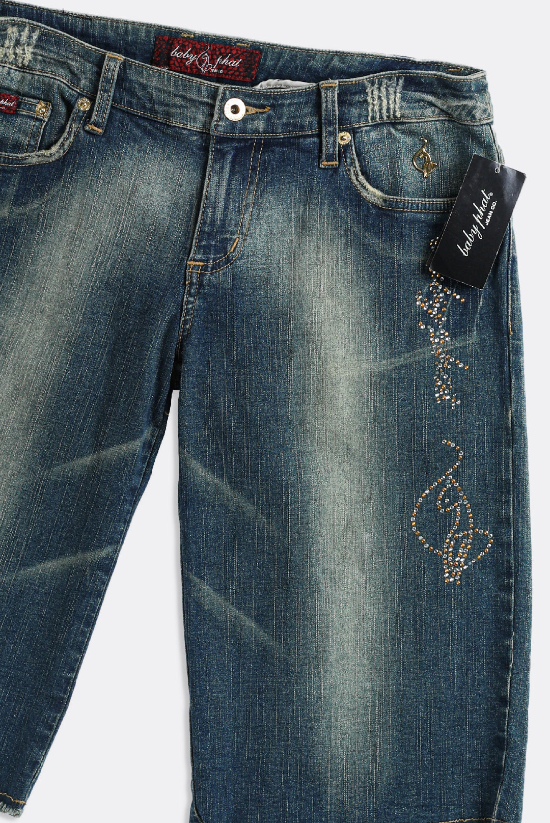 Deadstock Baby Phat Bedazzled Denim Shorts - 31-SHORTS-baby phat-Frankie Collective