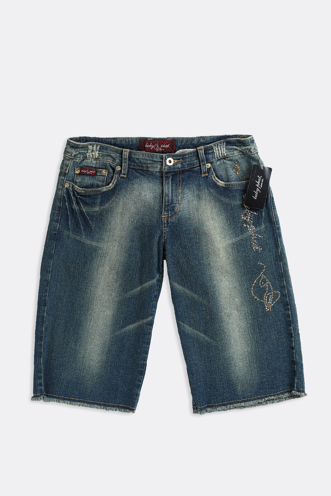 Deadstock Baby Phat Bedazzled Denim Shorts - 31-SHORTS-baby phat-Frankie Collective