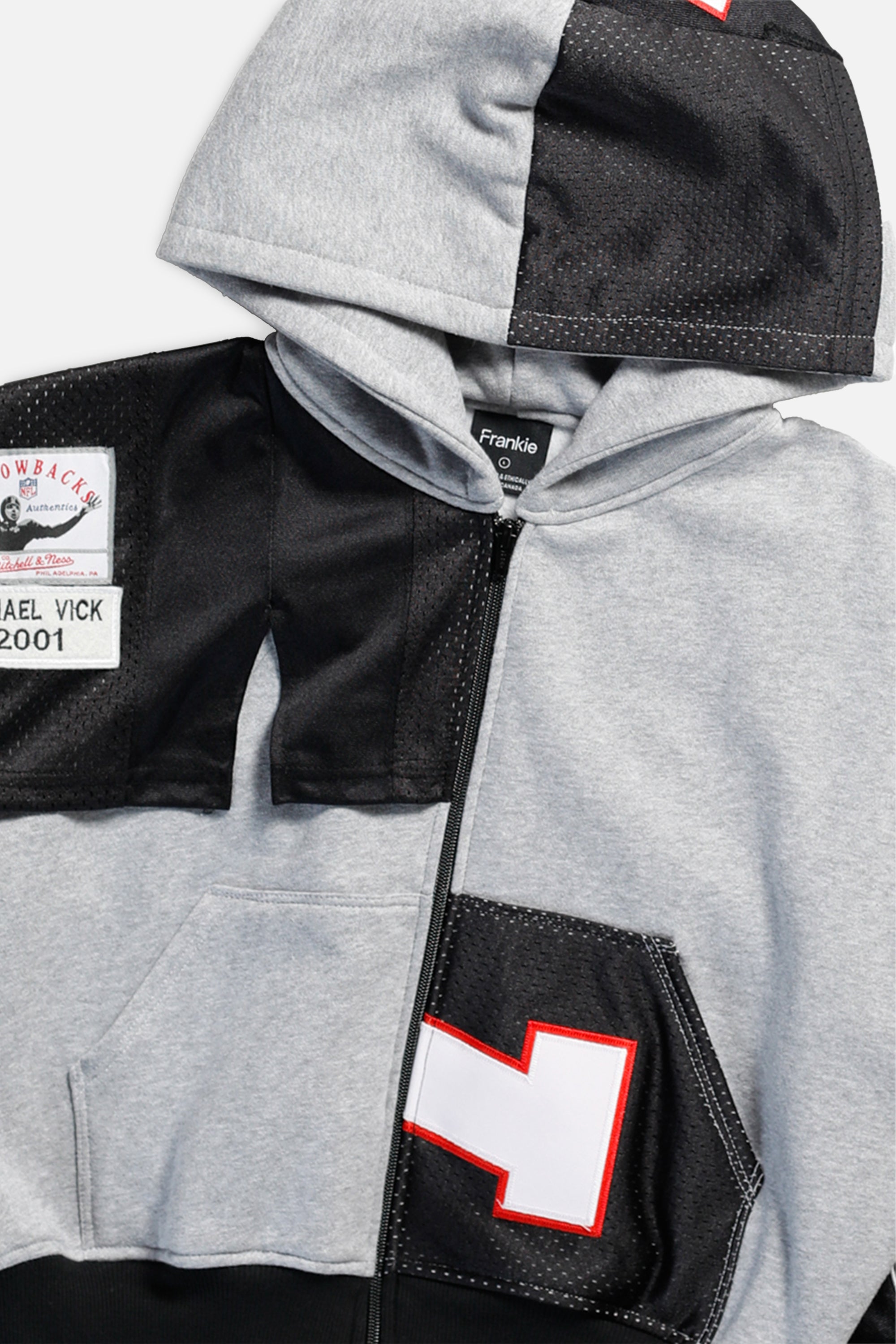 Rework Atlanta Falcons NFL Crop Zip Hoodie - L-SWEATERS-NFL-L-Frankie Collective Rare Vintage Streetwear Reworks