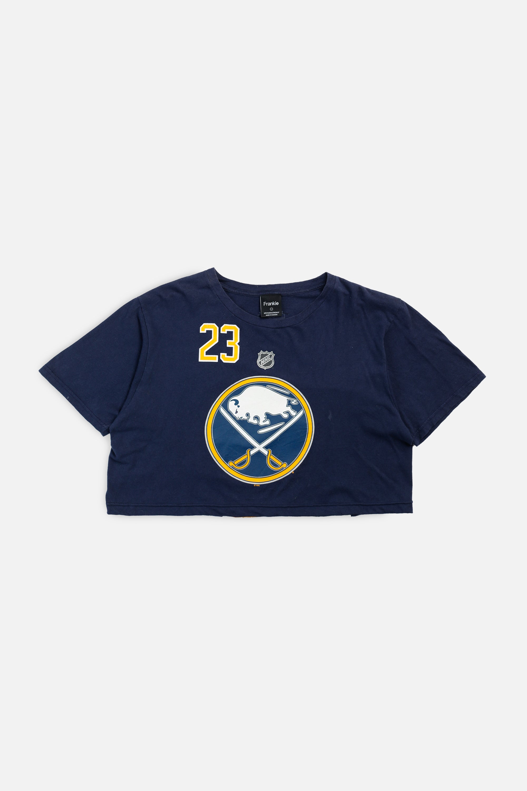 Rework Buffalo Sabres NHL Crop Tee - L-TOPS-NHL-L-Frankie Collective Rare Vintage Streetwear Reworks