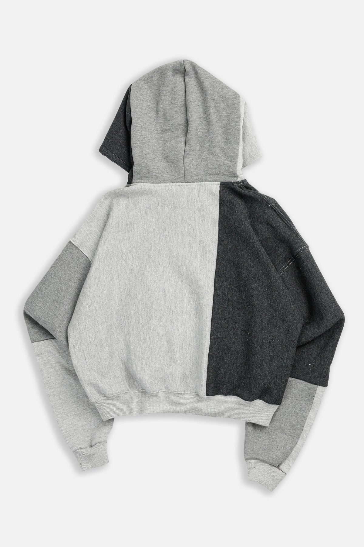 Rework Champion Crop Zip Hoodie - M-SWEATERS-Champion-M-Frankie Collective Rare Vintage Streetwear Reworks