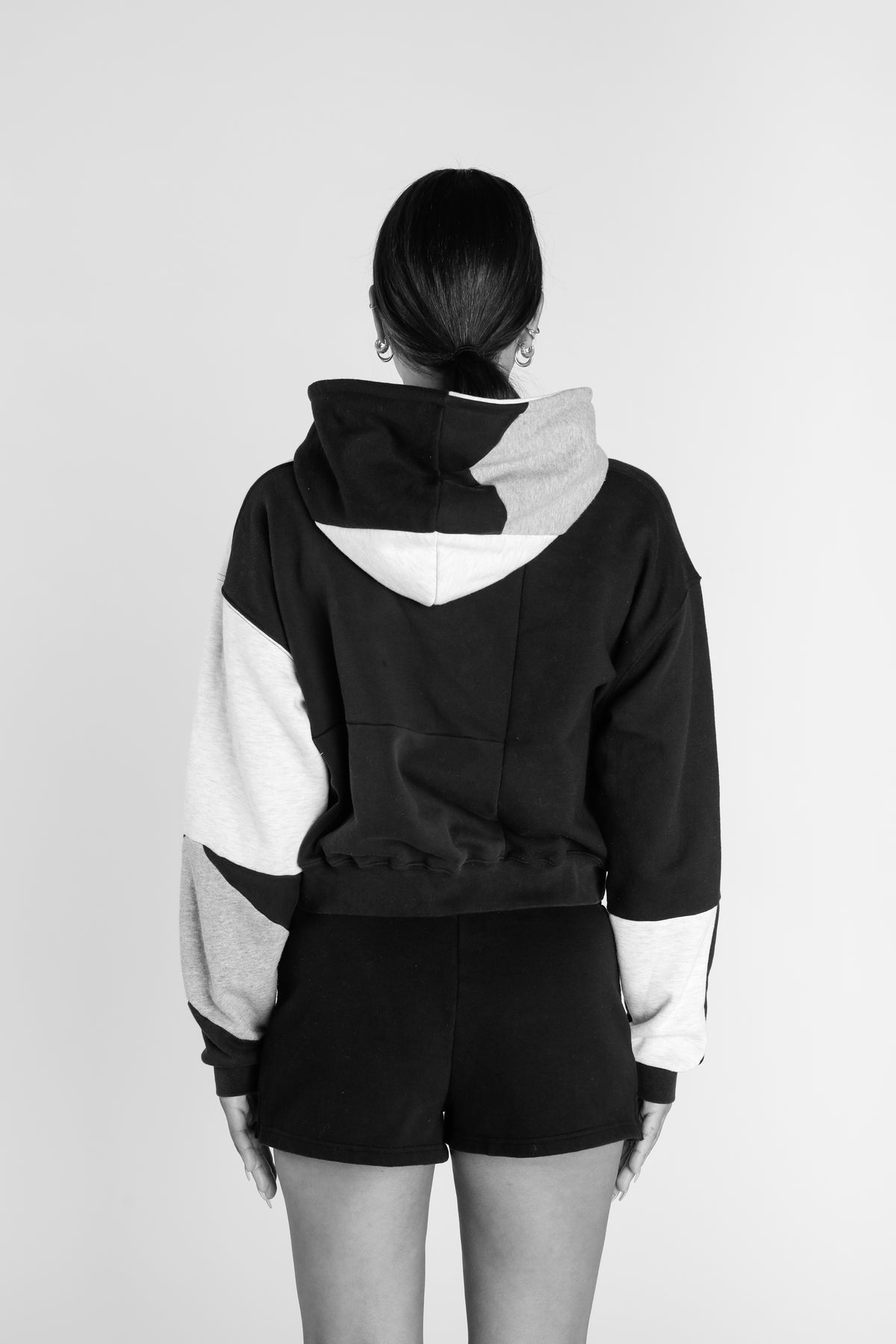 Rework Champion Crop Zip Hoodie - M-SWEATERS-Champion-M-Frankie Collective Rare Vintage Streetwear Reworks
