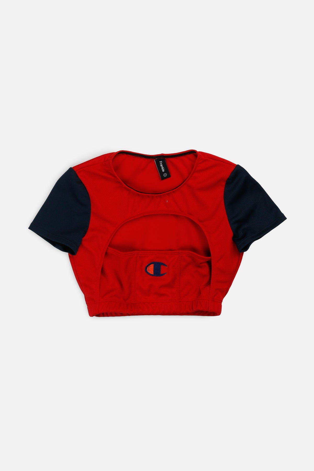 Rework Champion Cut Out Tee - S-TOPS-Champion-S-Frankie Collective Rare Vintage Streetwear Reworks