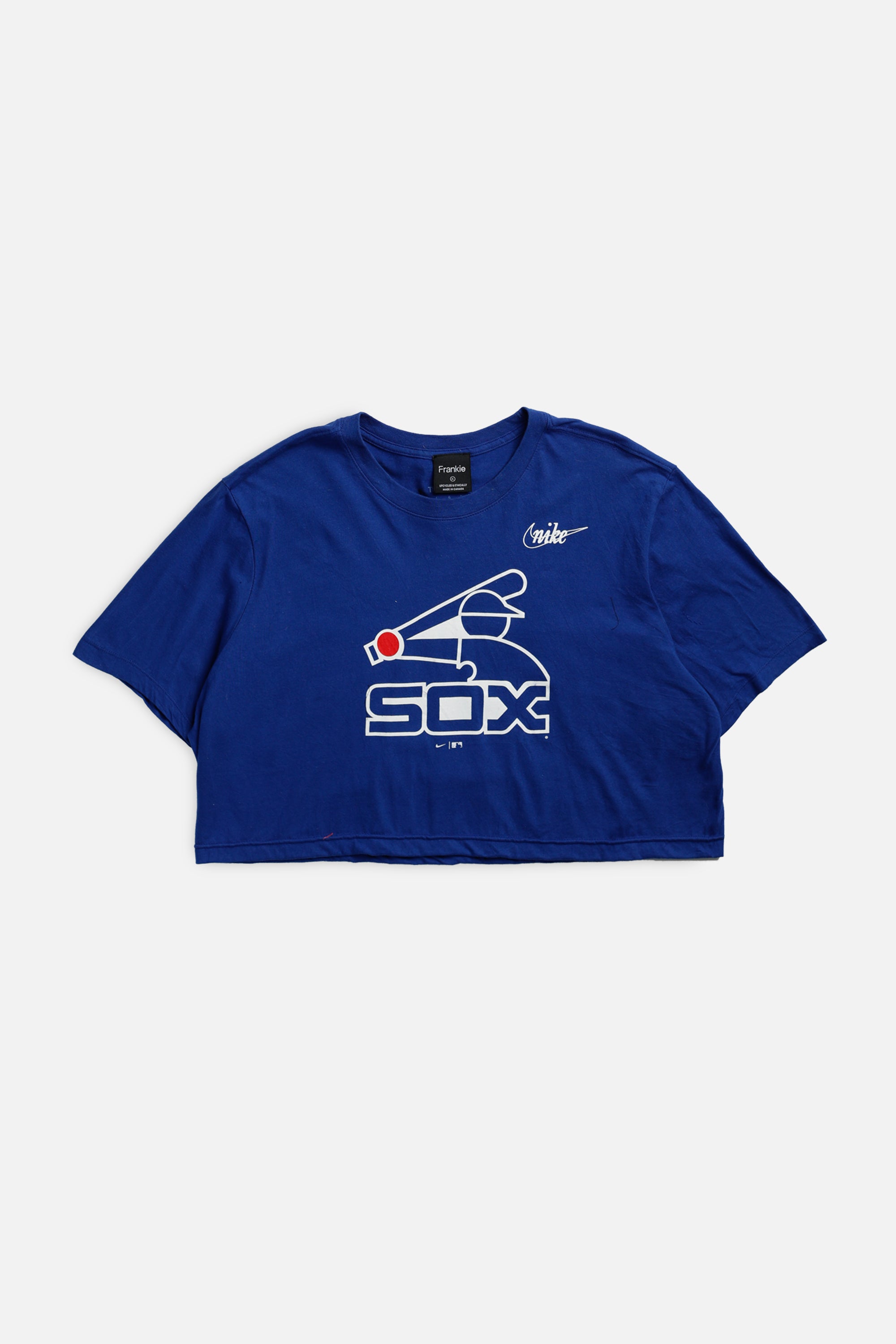 Rework Chicago White Sox MLB Crop Tee - XL-TOPS-MLB-XL-Frankie Collective Rare Vintage Streetwear Reworks