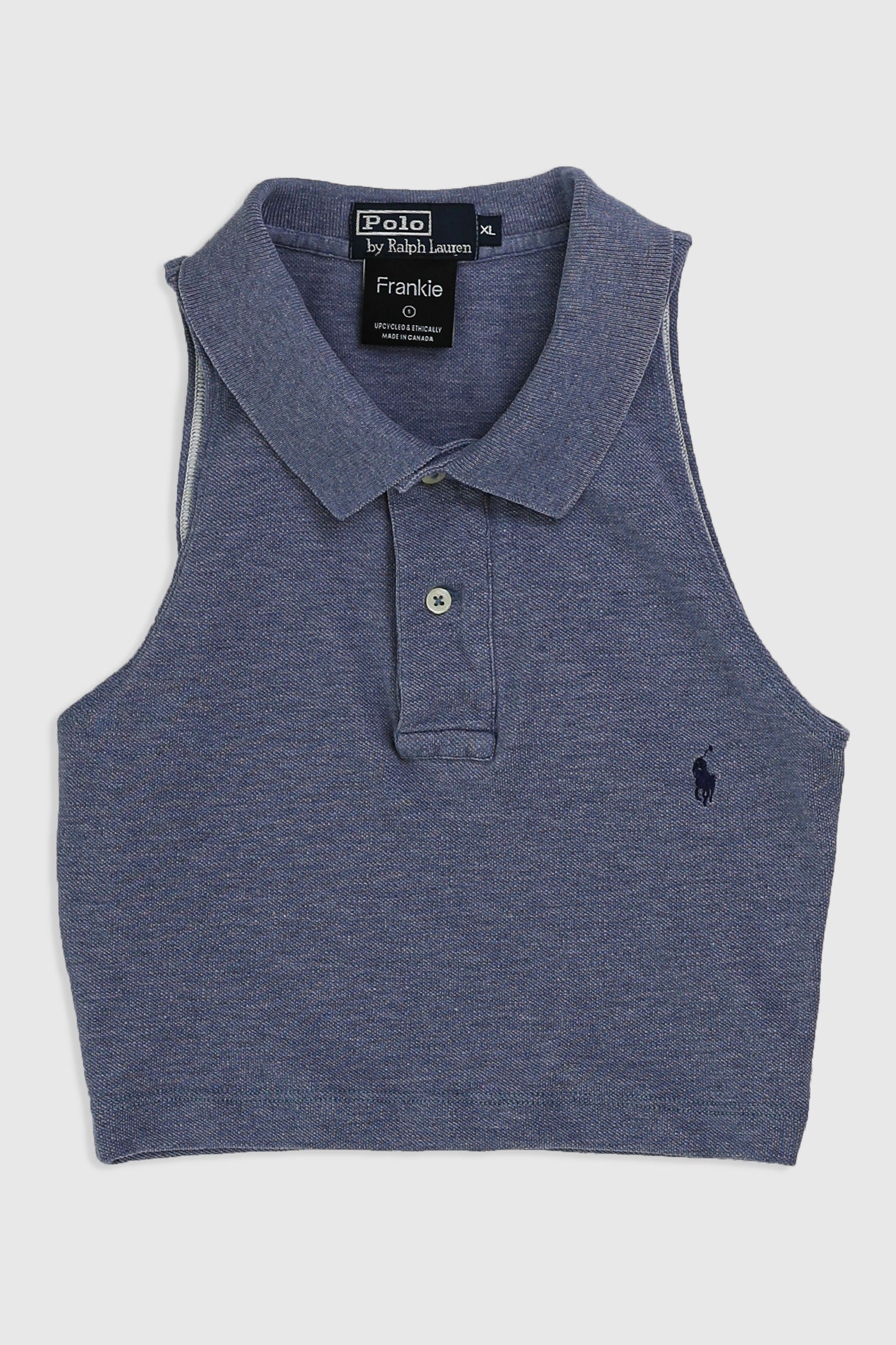 Rework Collared Tank - S-TOPS-vendor-unknown-Frankie Collective Rare Vintage Streetwear Reworks