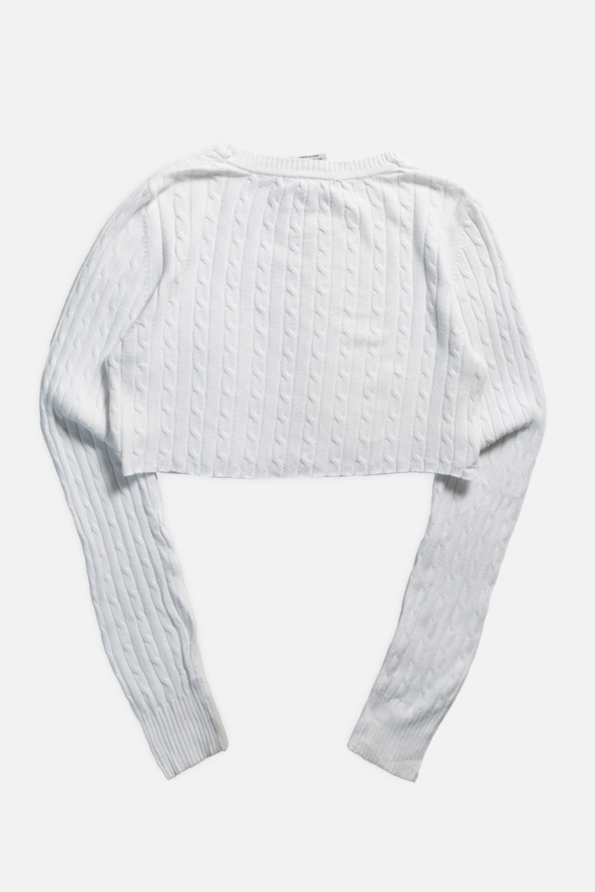 Rework Crop Knit Sweater - XS-SWEATERS-vendor-unknown-XS-Frankie Collective Rare Vintage Streetwear Reworks