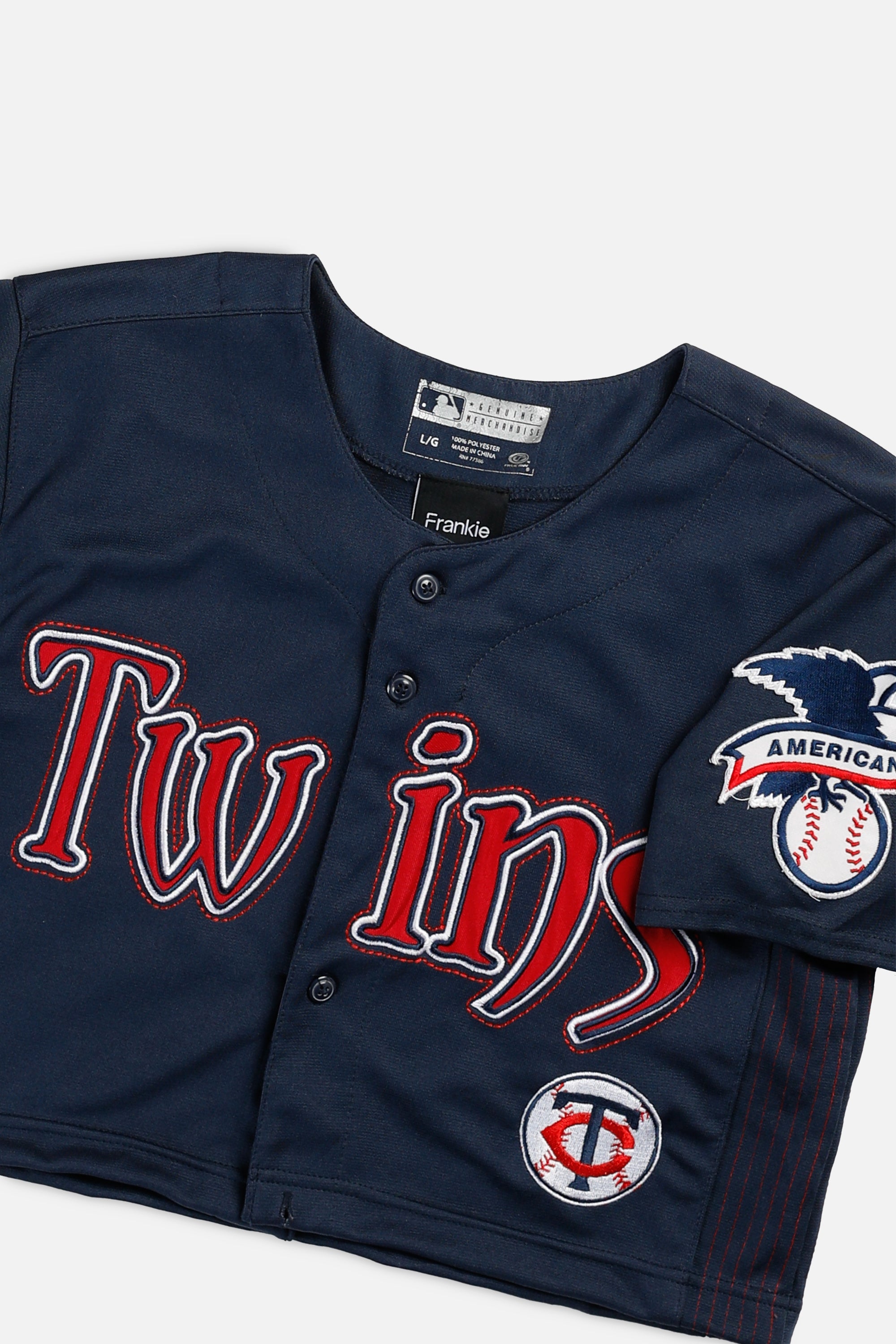 Rework Crop Minnesota Twins MLB Jersey - XS-JERSEYS-MLB-XS-Frankie Collective Rare Vintage Streetwear Reworks