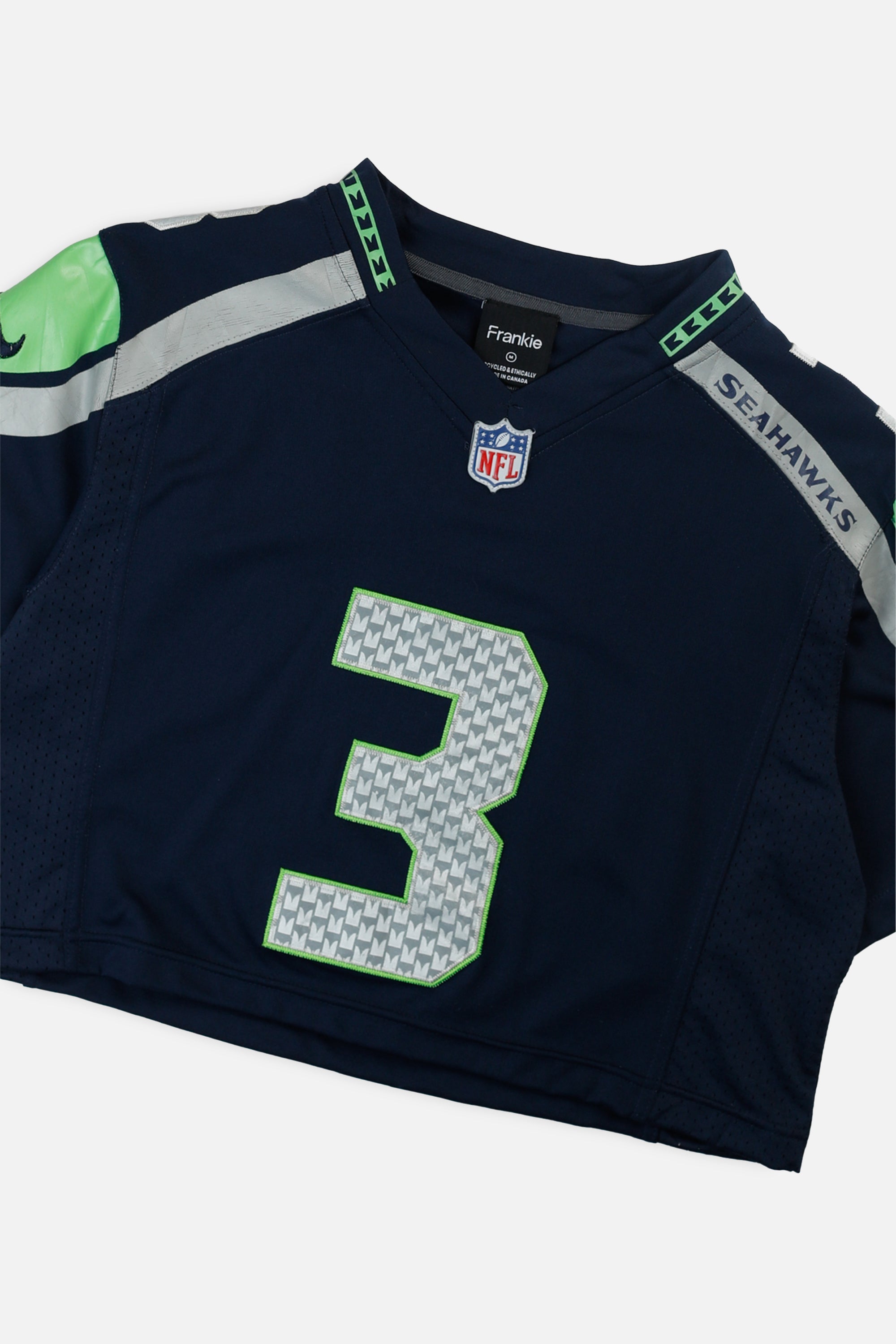 Rework Crop Seattle Seahawks NFL Jersey - M-JERSEYS-NFL-M-Frankie Collective Rare Vintage Streetwear Reworks