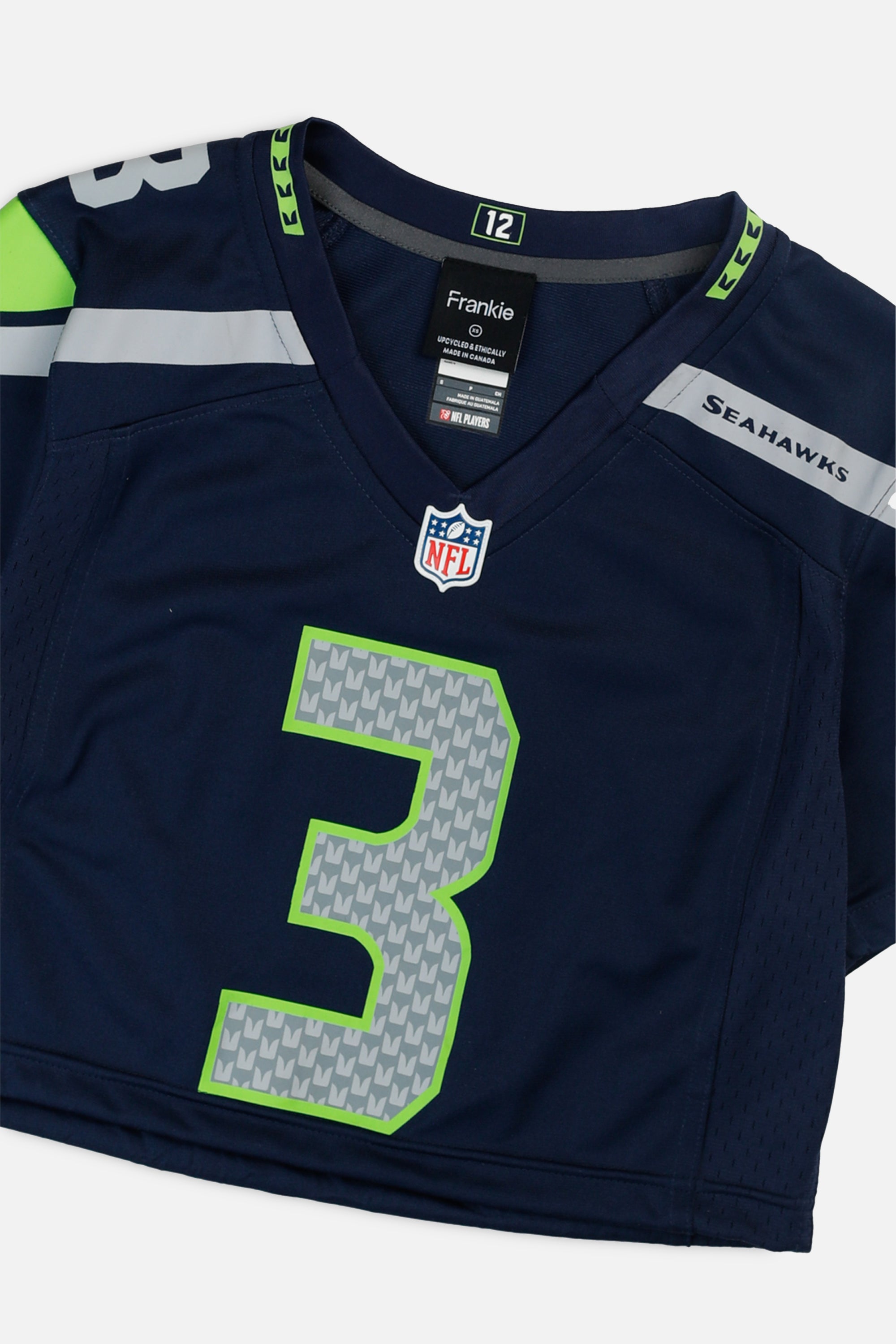 Rework Crop Seattle Seahawks NFL Jersey - XS-JERSEYS-NFL-XS-Frankie Collective Rare Vintage Streetwear Reworks