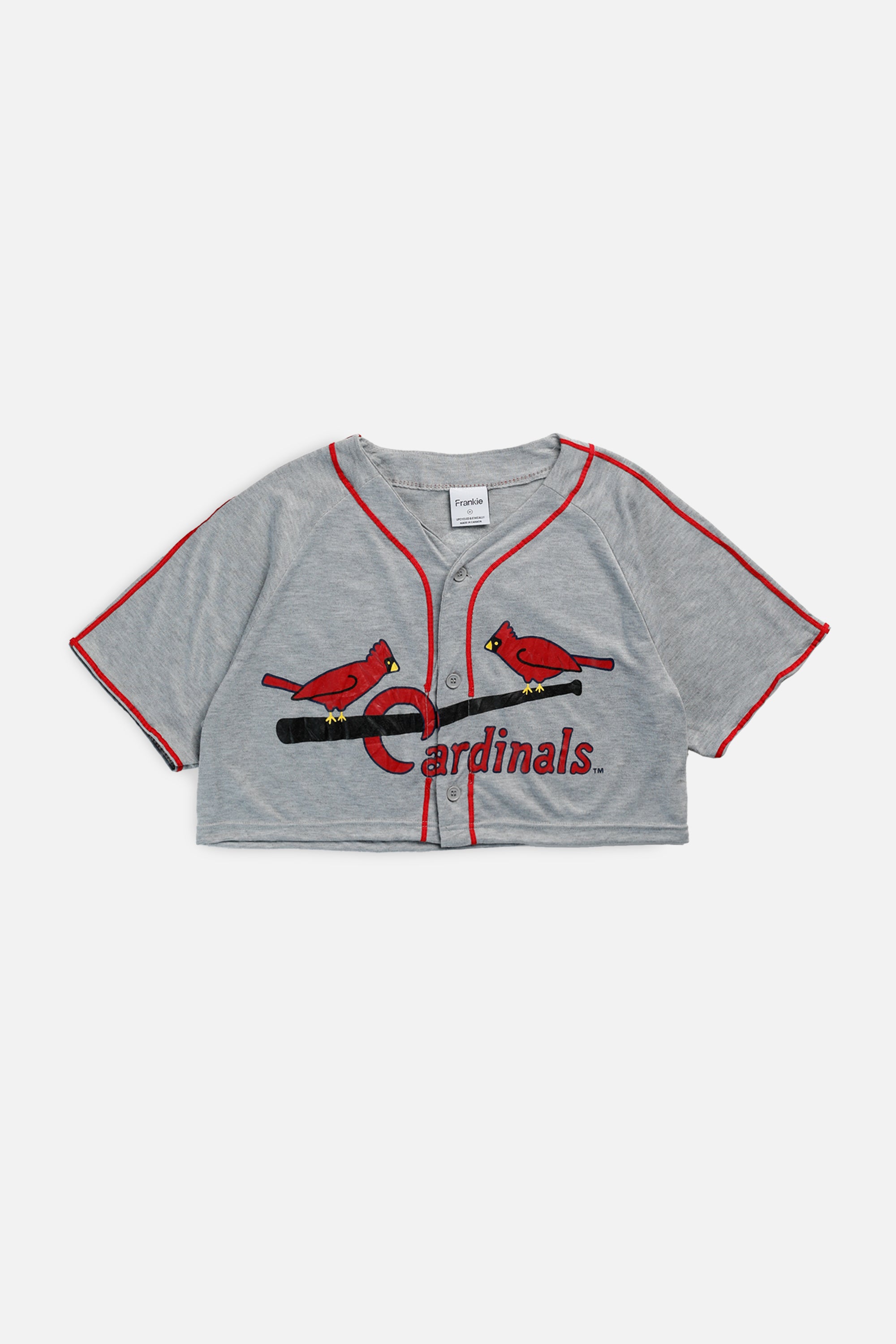 Rework Crop St. Louis Cardinals MLB Jersey - M-JERSEYS-MLB-M-Frankie Collective Rare Vintage Streetwear Reworks