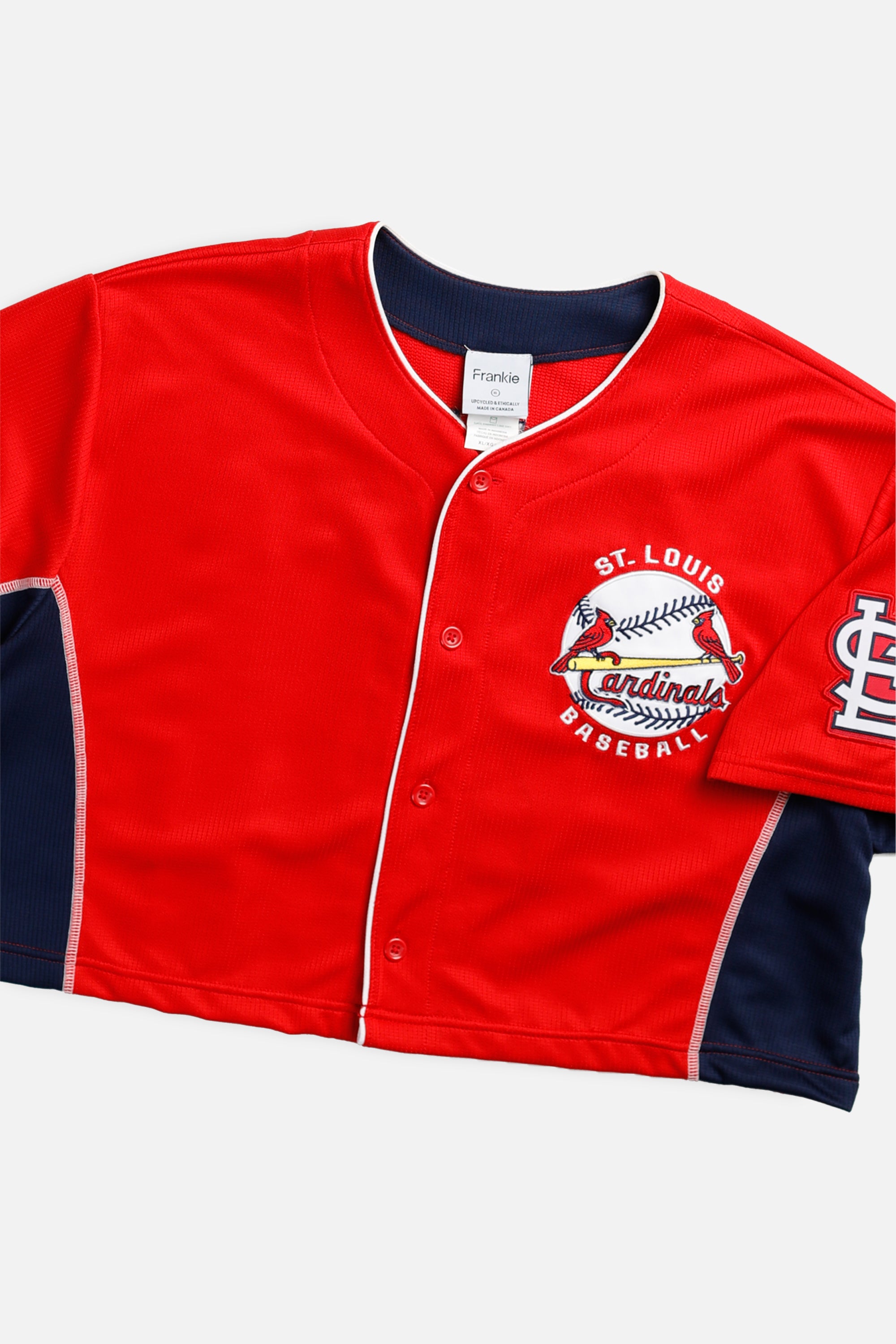 Rework Crop St. Louis Cardinals MLB Jersey - XL-JERSEYS-MLB-XL-Frankie Collective Rare Vintage Streetwear Reworks