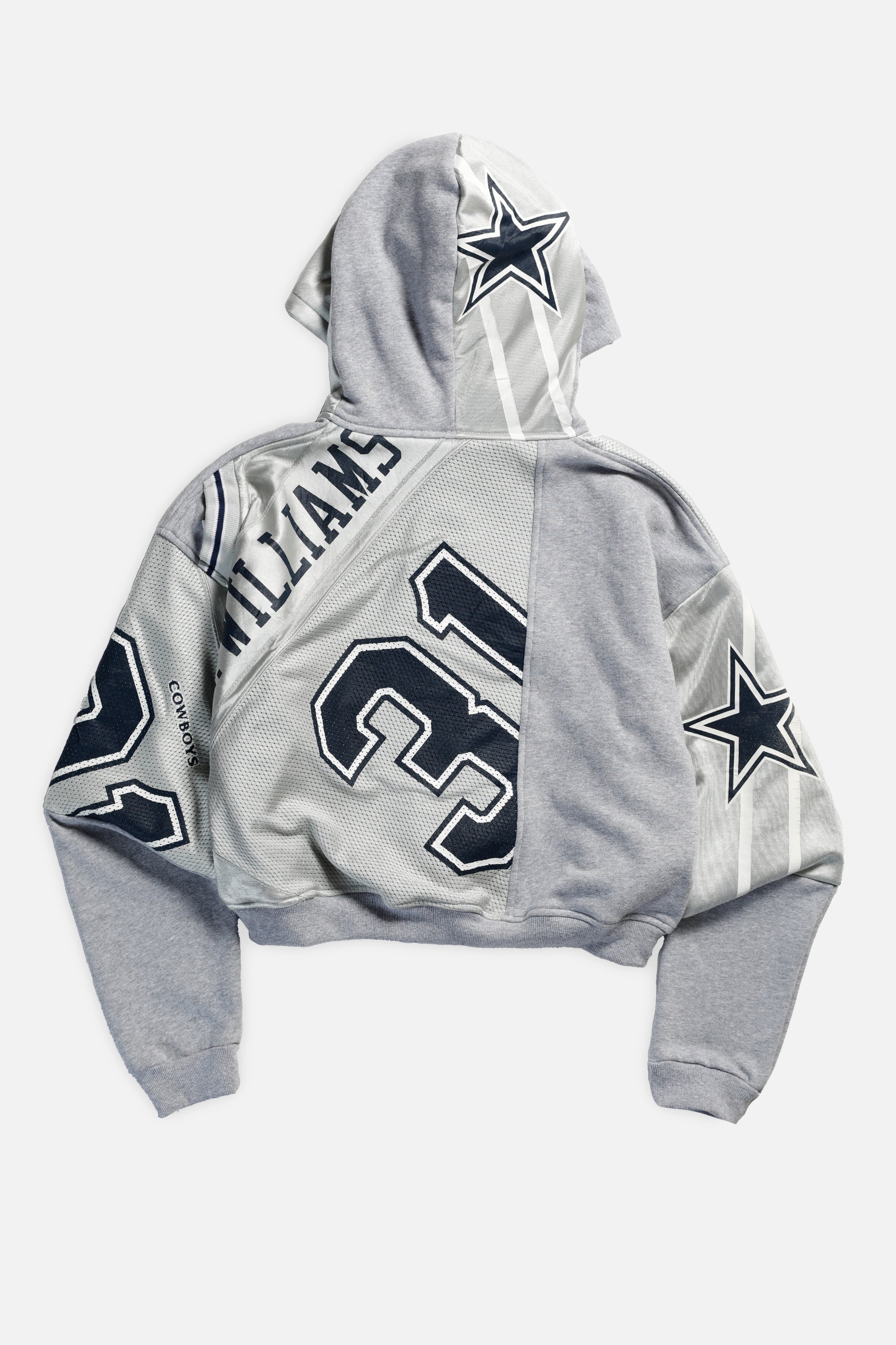 Rework Dallas Cowboys Crop Zip Hoodie - XL-SWEATERS-NFL-Frankie Collective