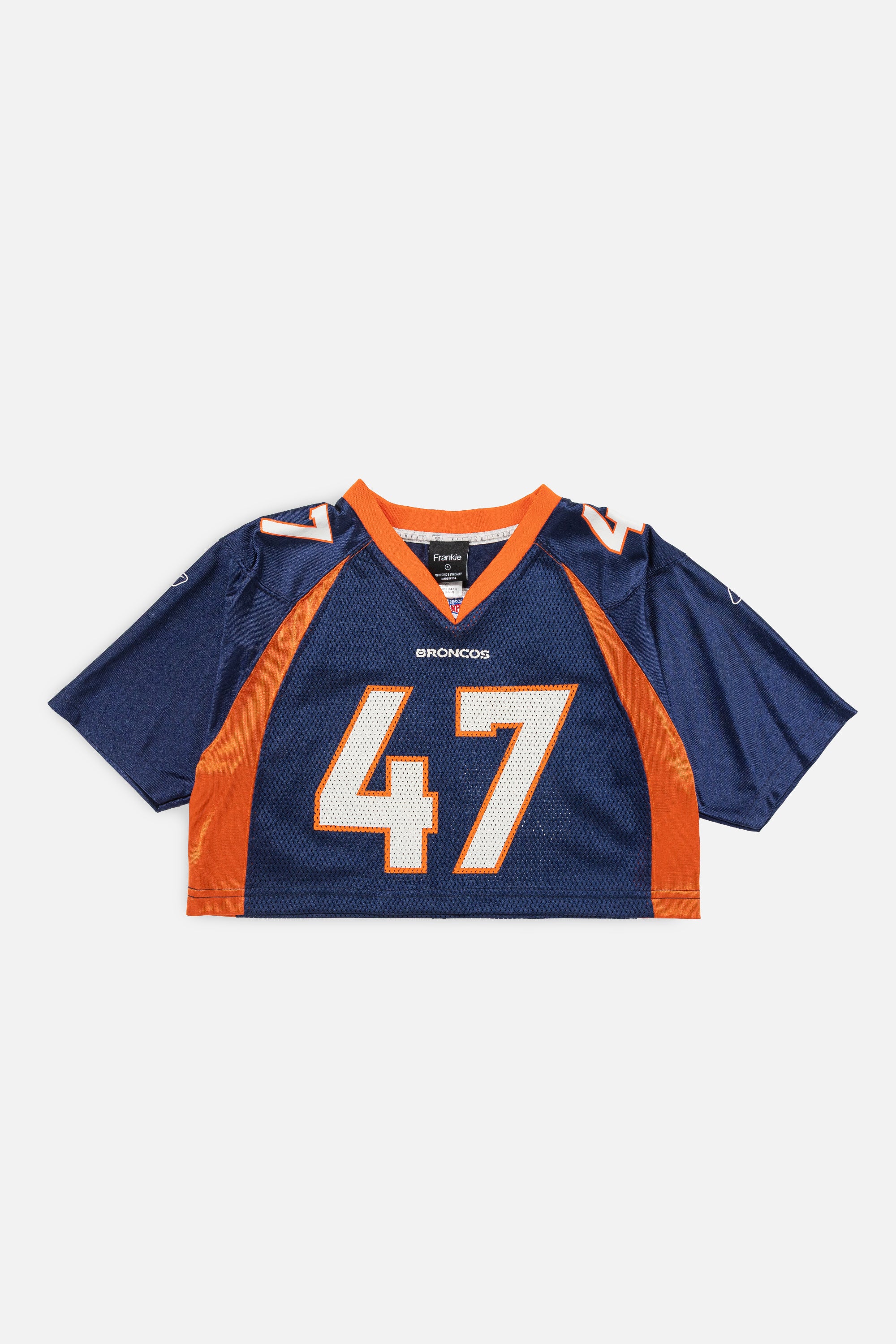 Rework Denver Broncos Crop Jersey-NFL-Frankie Collective-Rework-Vintage-Streetwear