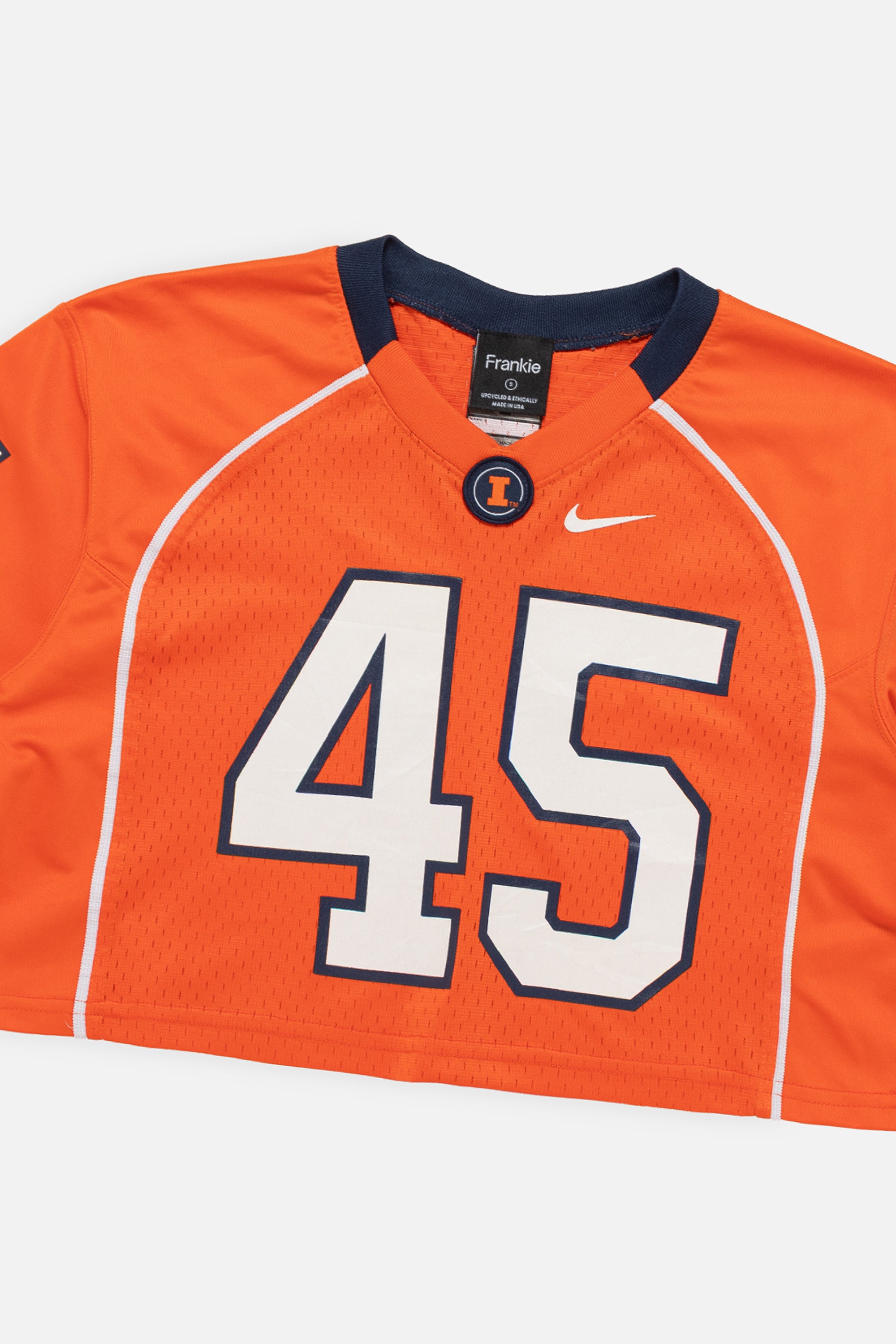 Rework Illinois Fighting Illini Crop Jersey-NCAA-Frankie Collective-Rework-Vintage-Streetwear