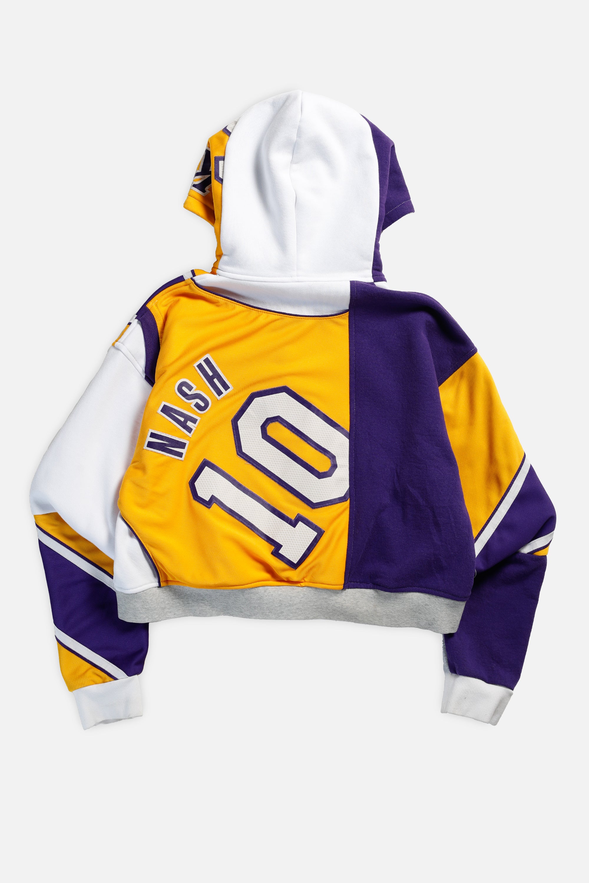 Rework LA Lakers Crop Zip Hoodie - M-SWEATERS-NBA-Frankie Collective