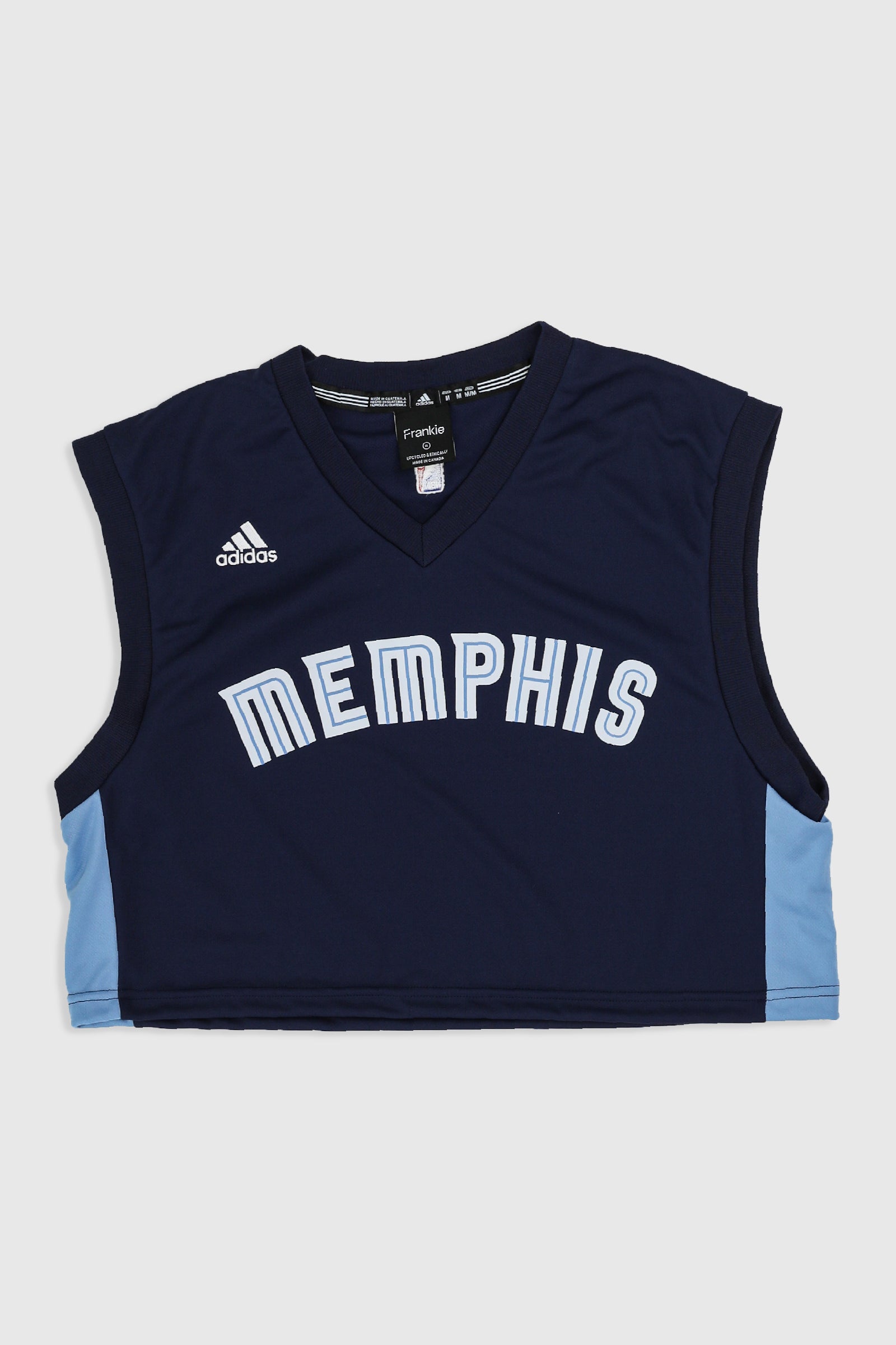 Rework Memphis Grizzlies Crop Jersey - L, XL-JERSEYS-NBA-L-Frankie Collective Rare Vintage Streetwear Reworks