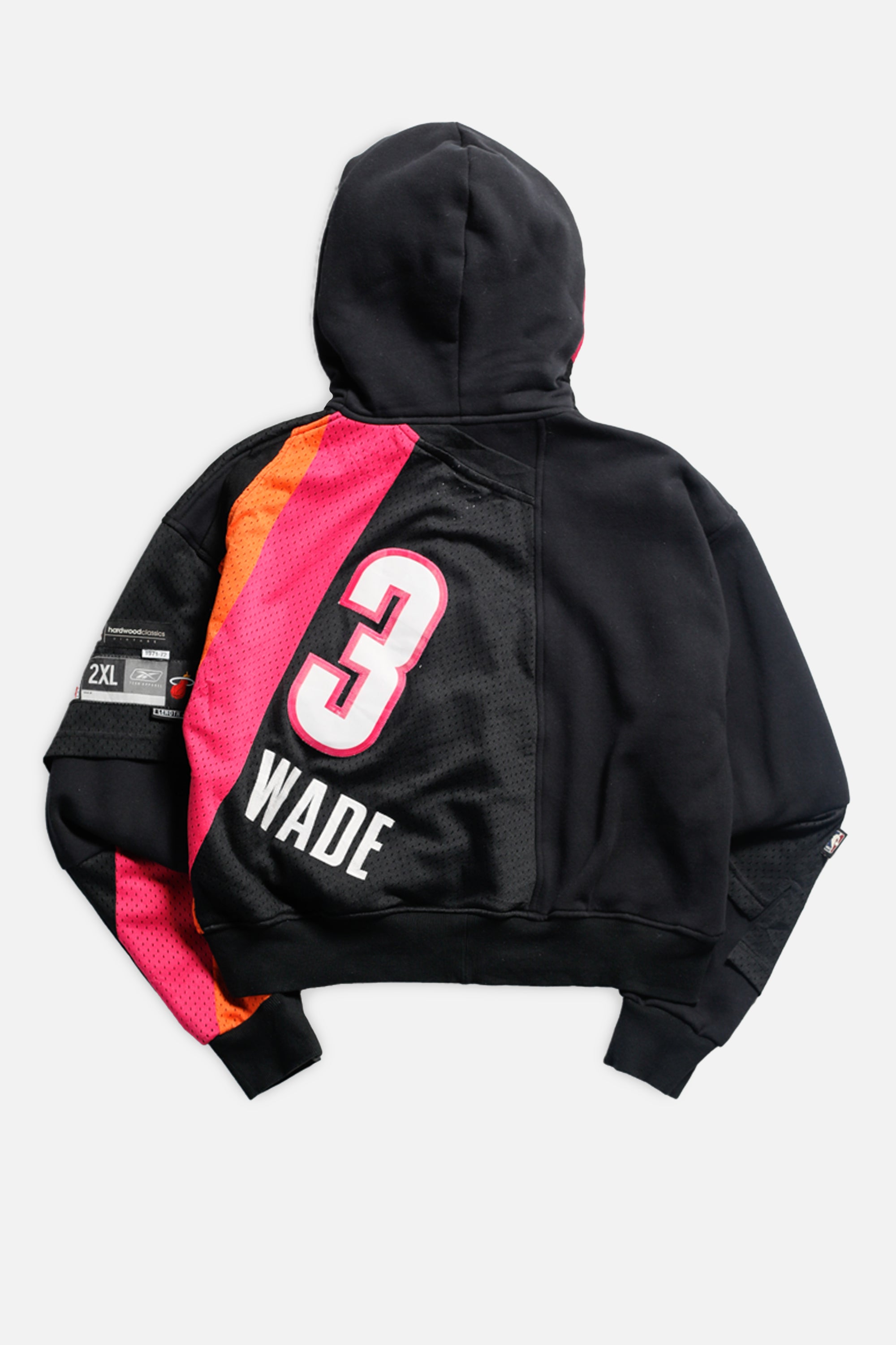 Rework Miami Heat NBA Crop Zip Hoodie - M-SWEATERS-NBA-M-Frankie Collective Rare Vintage Streetwear Reworks