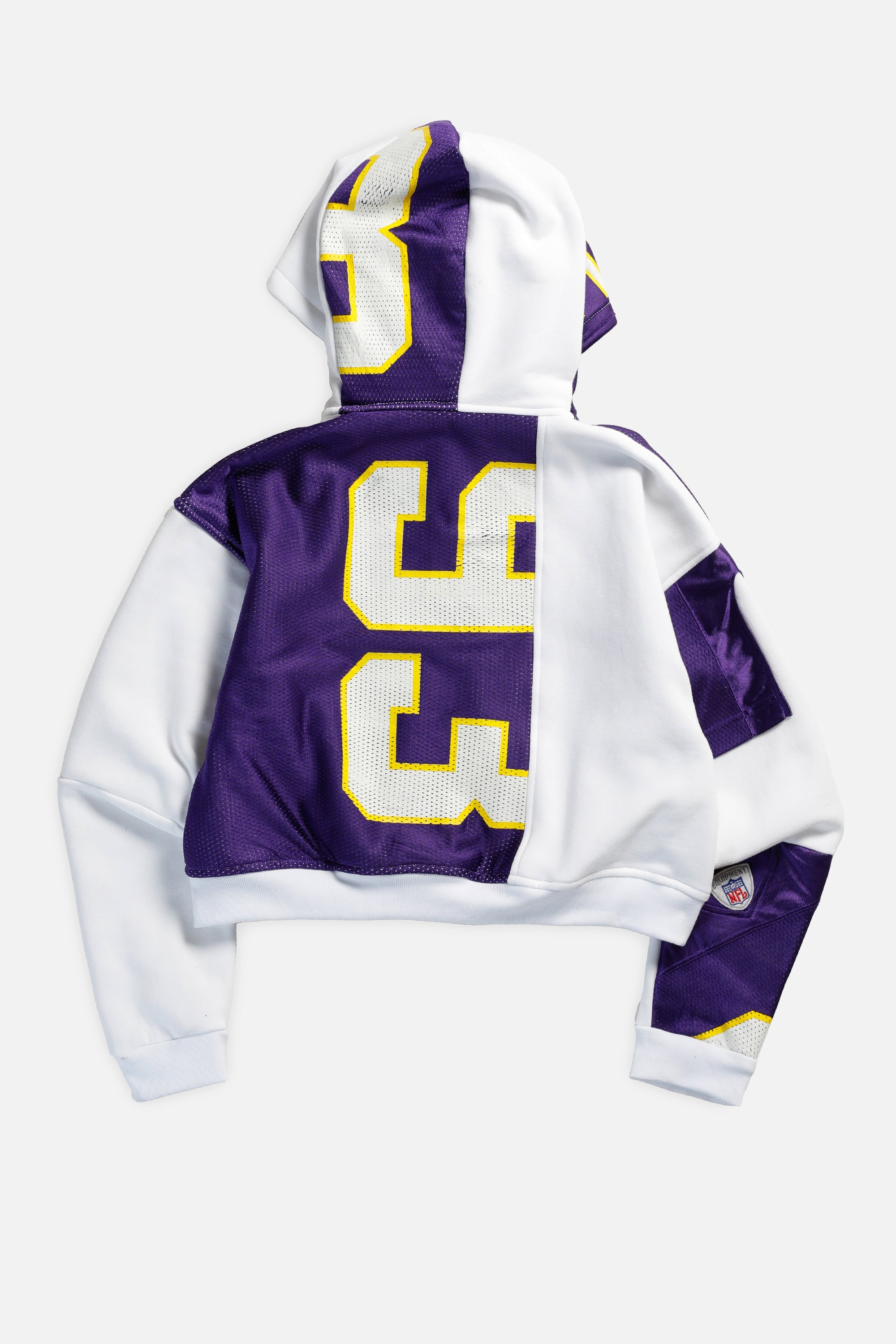 Rework Minnesota Vikings Crop Zip Hoodie - S-SWEATERS-NFL-Frankie Collective