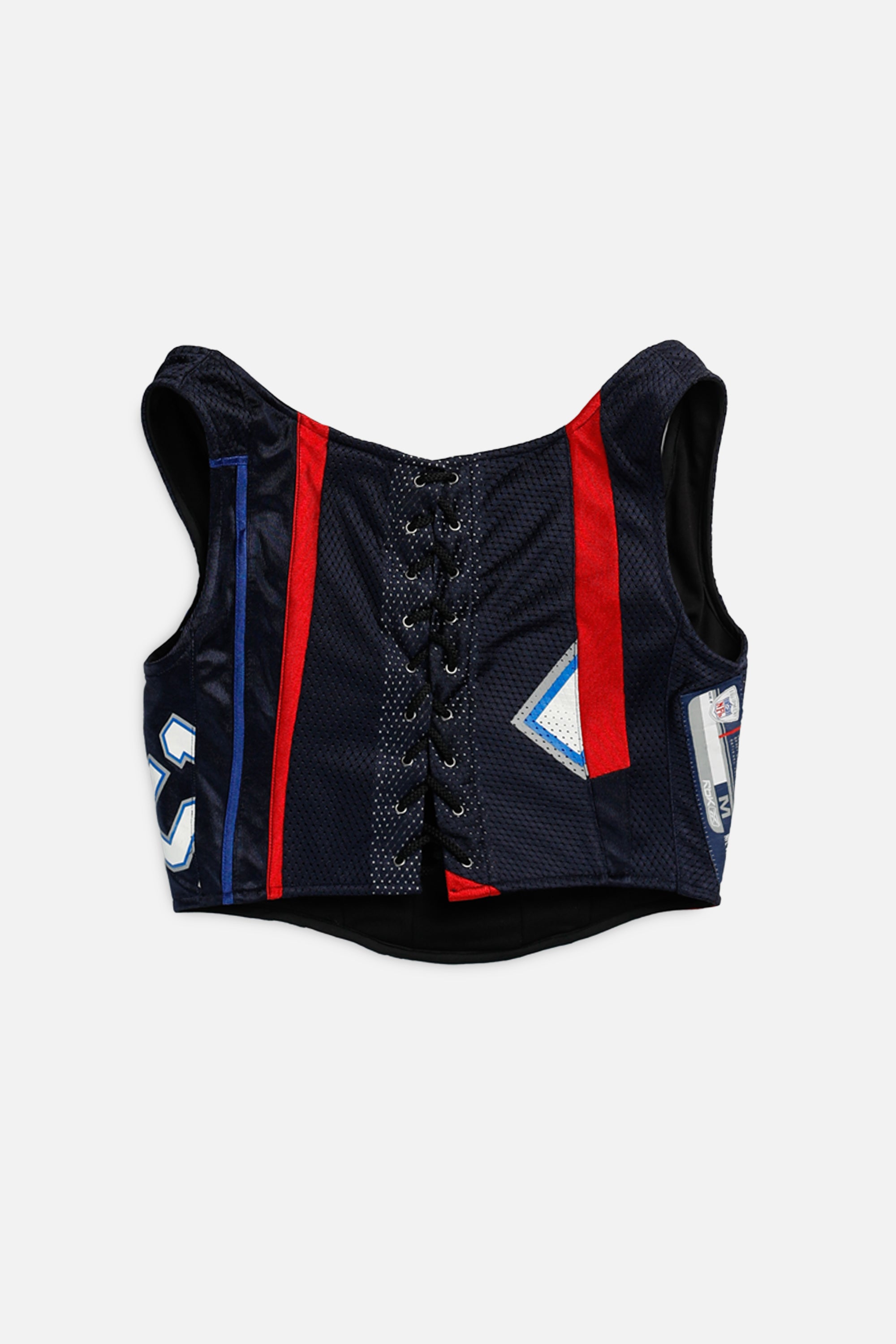 Rework New England Patriots NFL Corset - S-TOPS-NFL-S-Frankie Collective Rare Vintage Streetwear Reworks