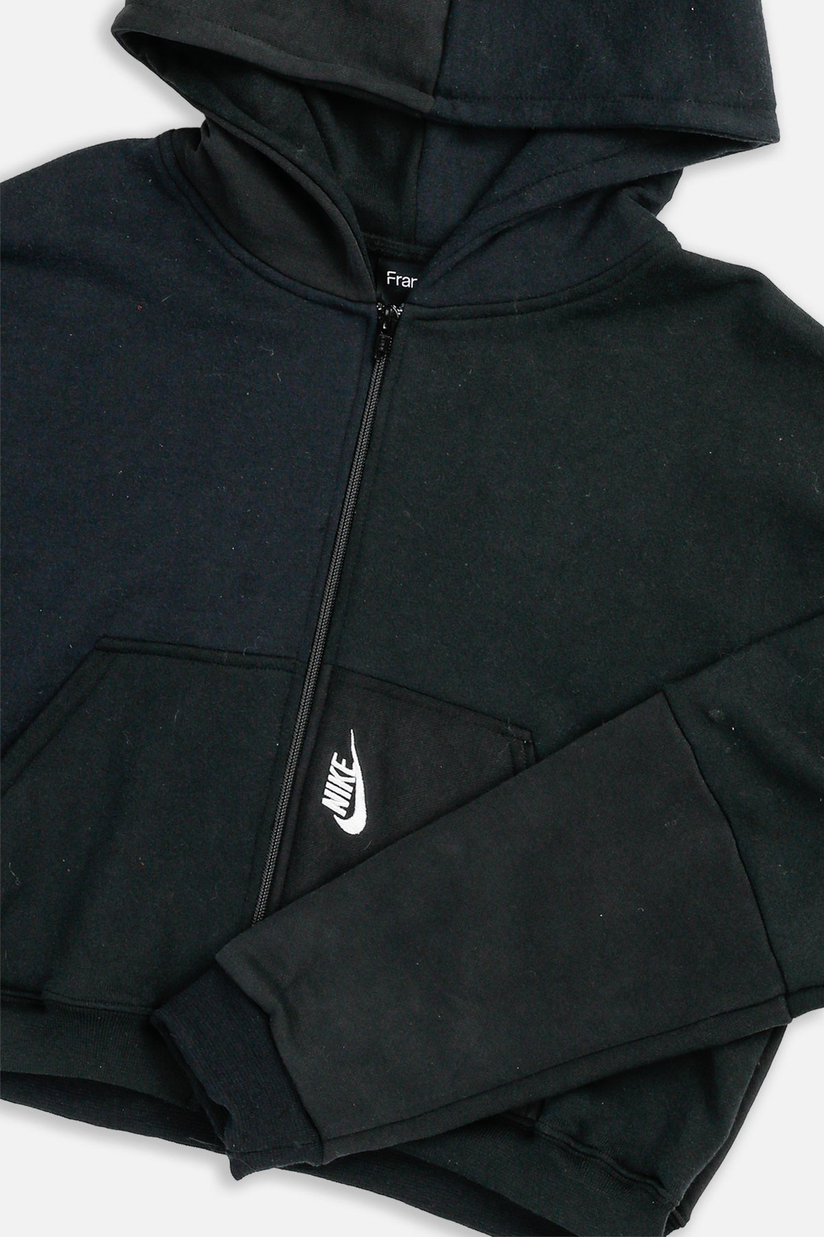 Rework Nike Crop Zip Hoodie - L-SWEATERS-Nike-L-Frankie Collective Rare Vintage Streetwear Reworks