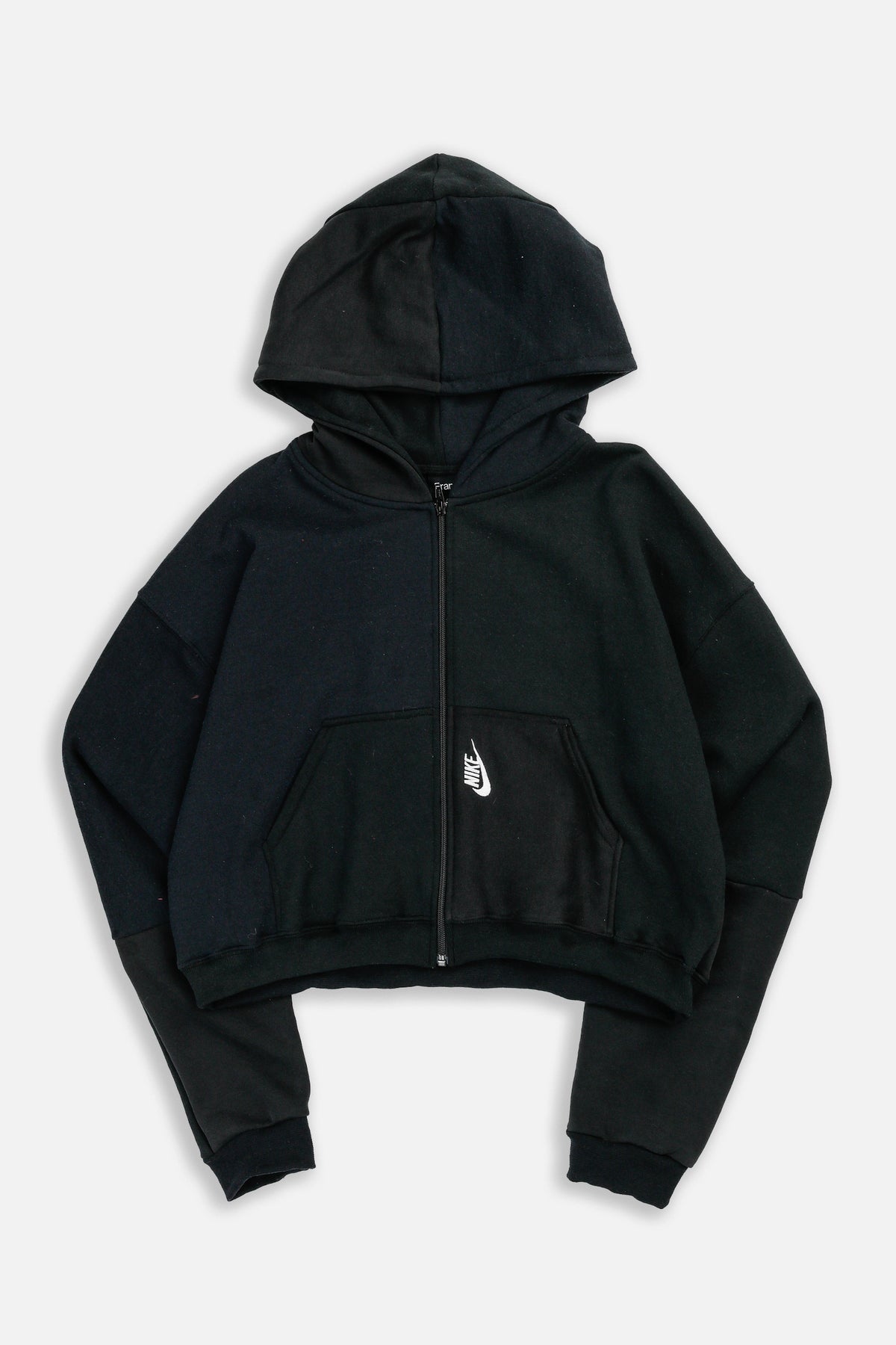 Rework Nike Crop Zip Hoodie - L-SWEATERS-Nike-L-Frankie Collective Rare Vintage Streetwear Reworks
