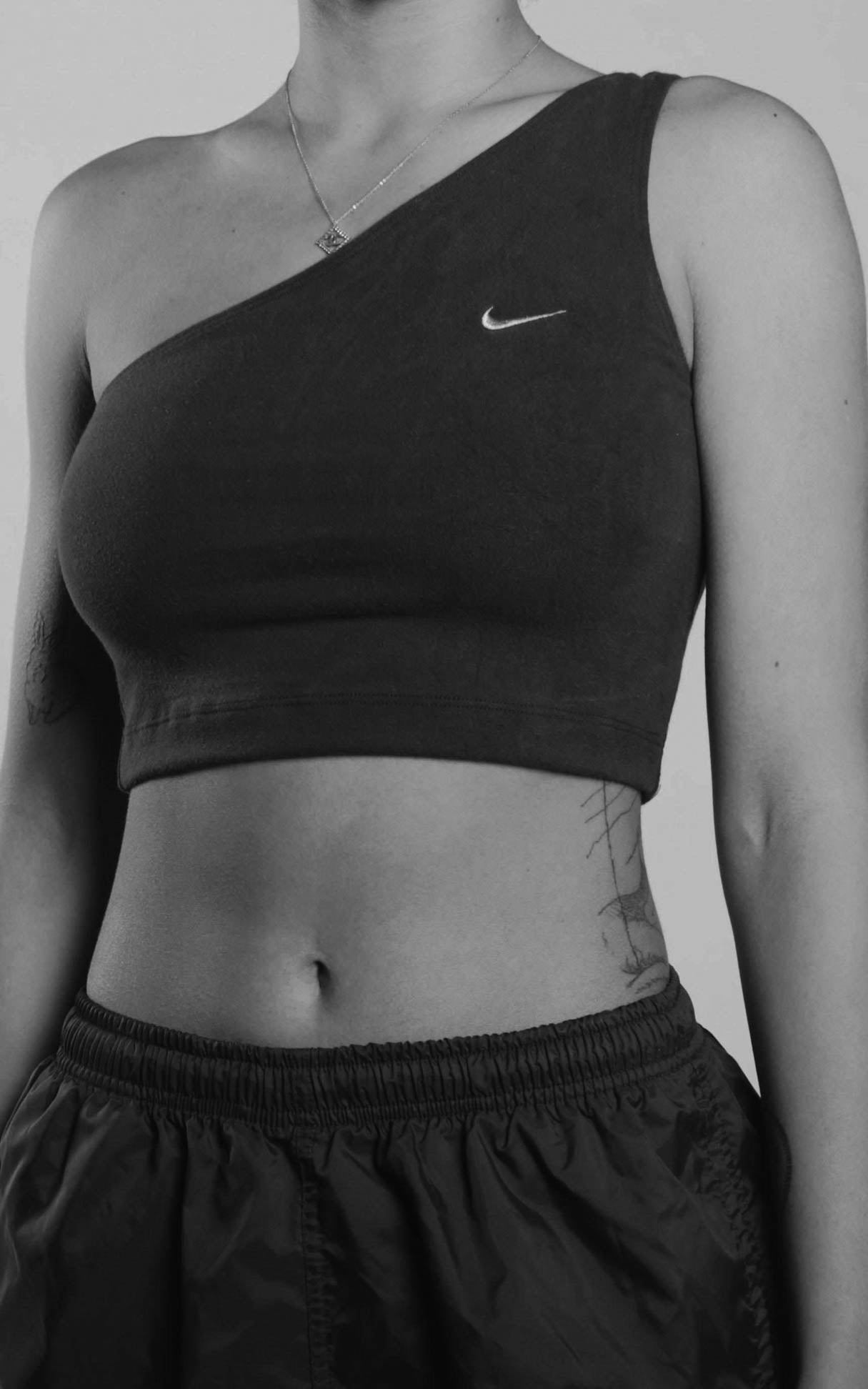 Rework Nike One Shoulder Tank - XS-TOPS-Nike-XS-Frankie Collective Rare Vintage Streetwear Reworks