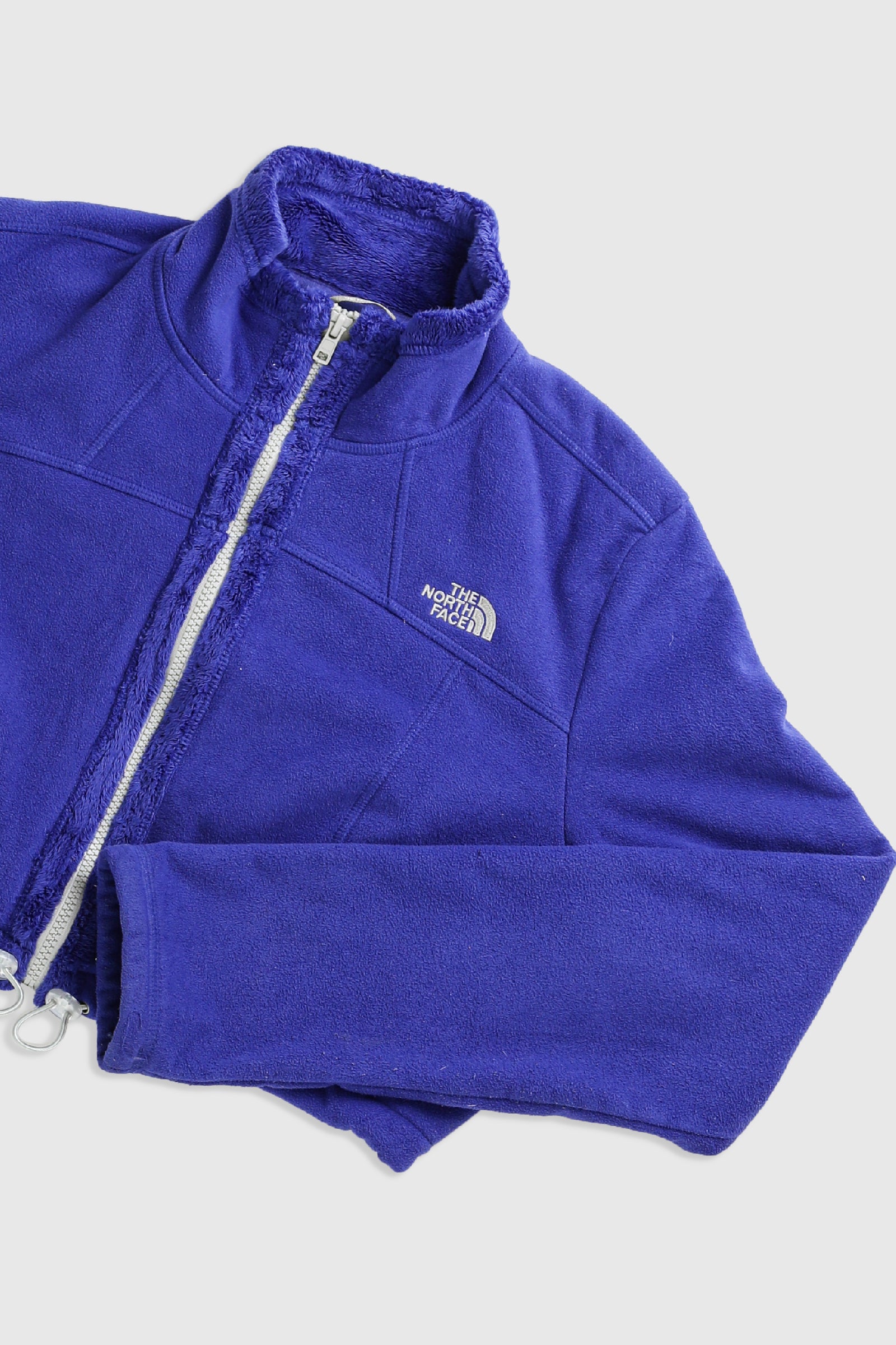 Rework North Face Crop Fleece Jacket - L-SWEATERS-North Face-Frankie Collective Rare Vintage Streetwear Reworks