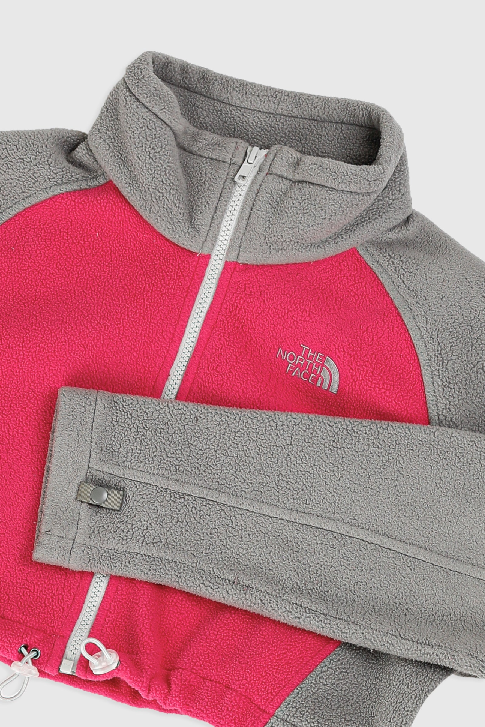 Rework North Face Crop Fleece Jacket - L-SWEATERS-North Face-Frankie Collective Rare Vintage Streetwear Reworks