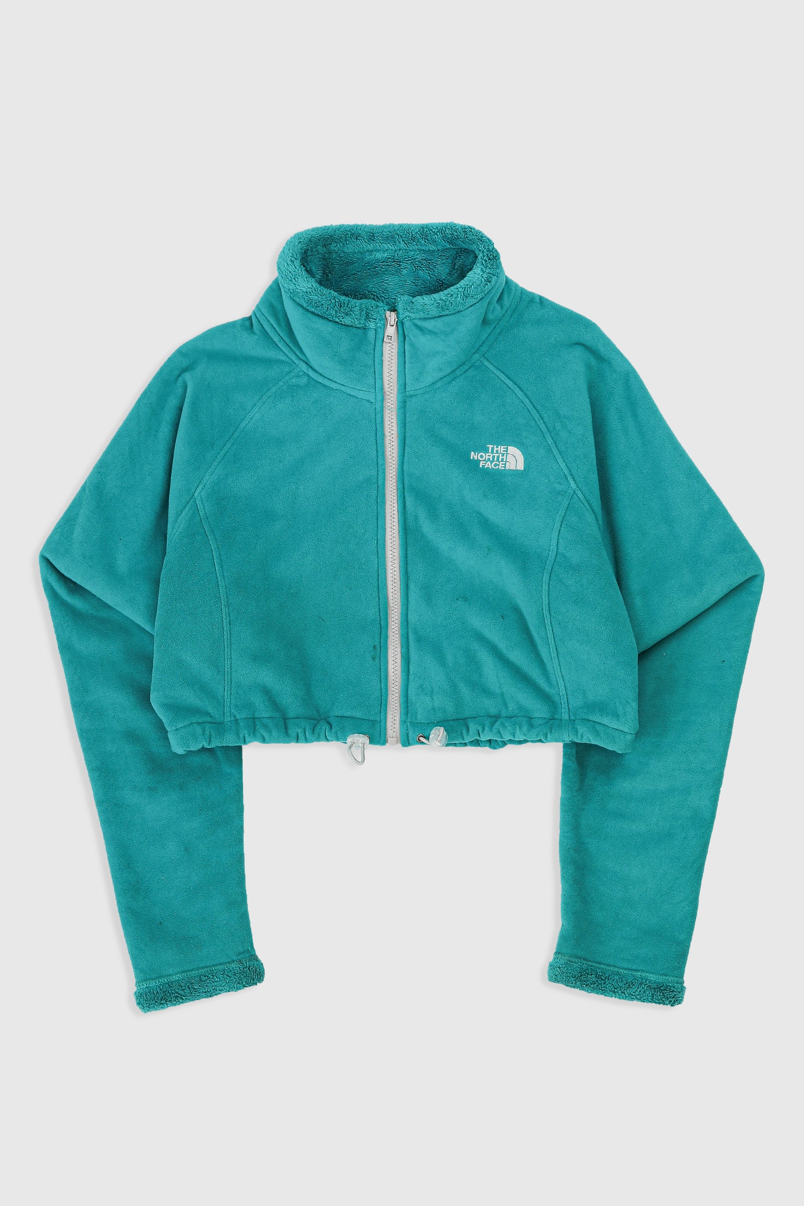 Rework North Face Crop Fleece Jacket - L-SWEATERS-North Face-Frankie Collective Rare Vintage Streetwear Reworks
