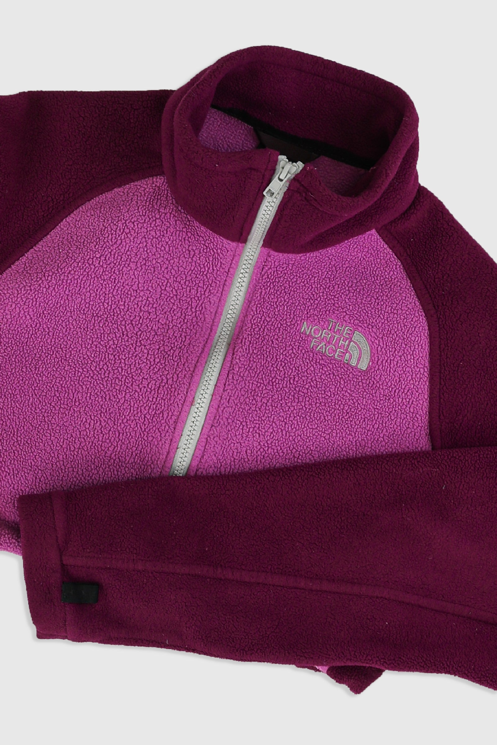 Rework North Face Crop Fleece Jacket - M-SWEATERS-North Face-Frankie Collective Rare Vintage Streetwear Reworks