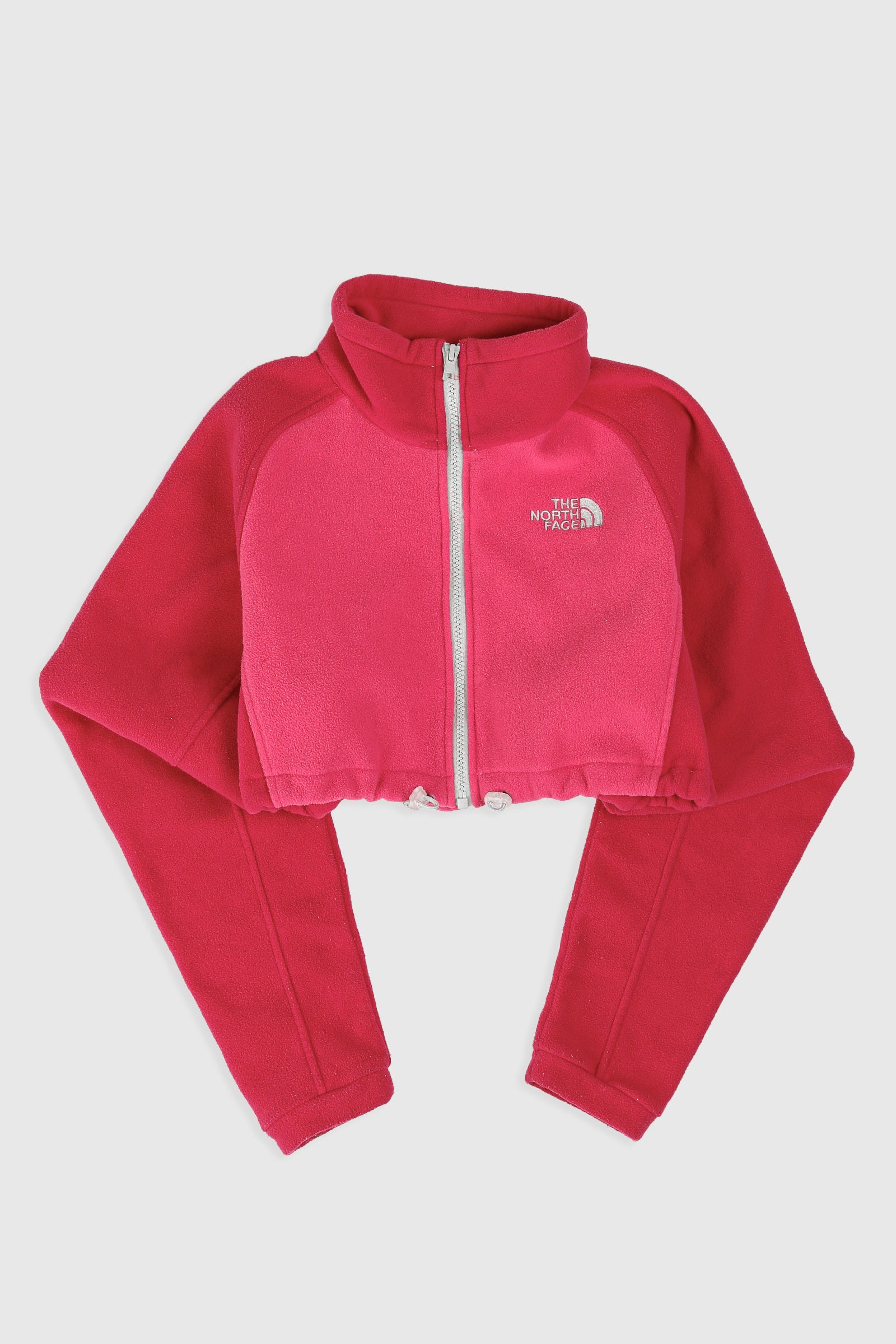Rework North Face Crop Fleece Jacket - M-SWEATERS-North Face-Frankie Collective Rare Vintage Streetwear Reworks