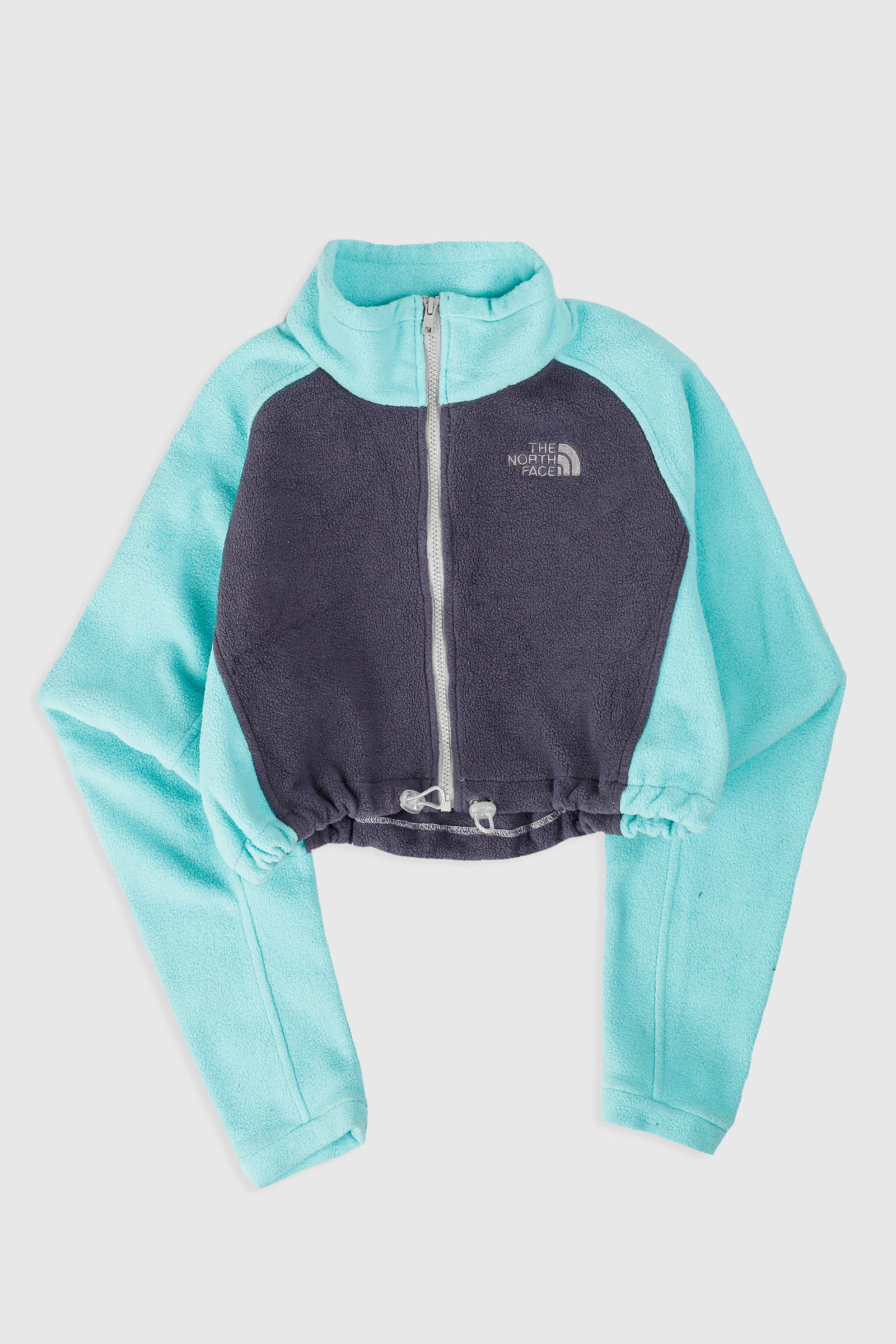 Rework North Face Crop Fleece Jacket - XL-SWEATERS-North Face-Frankie Collective Rare Vintage Streetwear Reworks