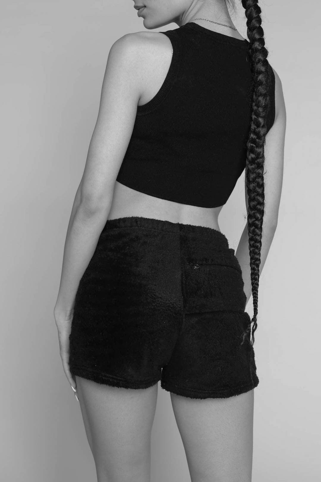 Rework North Face Fuzzy Shorts - M-SHORTS-North Face-Frankie Collective