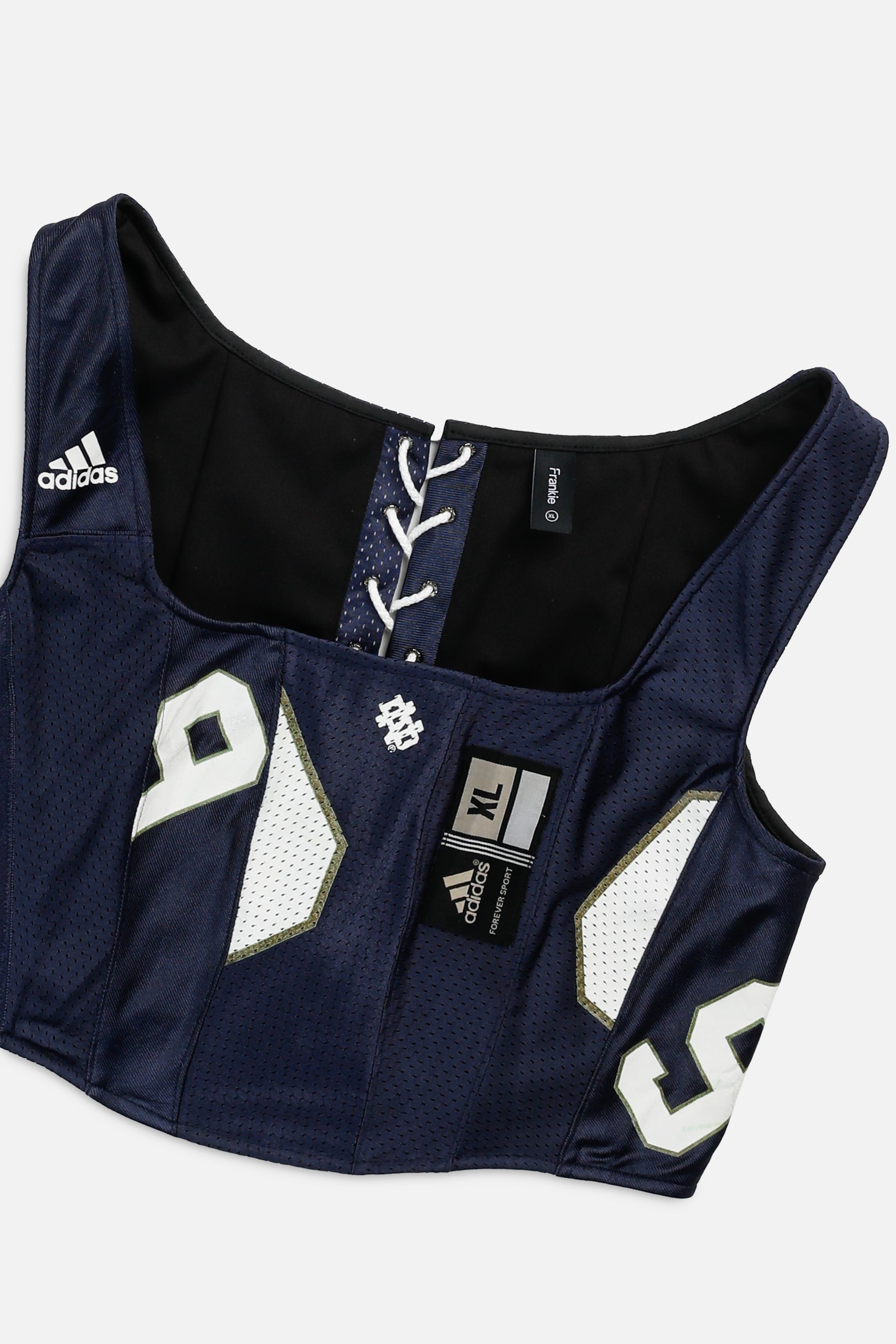 Rework Notre Dame Fighting Irish NCAA Corset - XL-TOPS-NCAA-XL-Frankie Collective Rare Vintage Streetwear Reworks