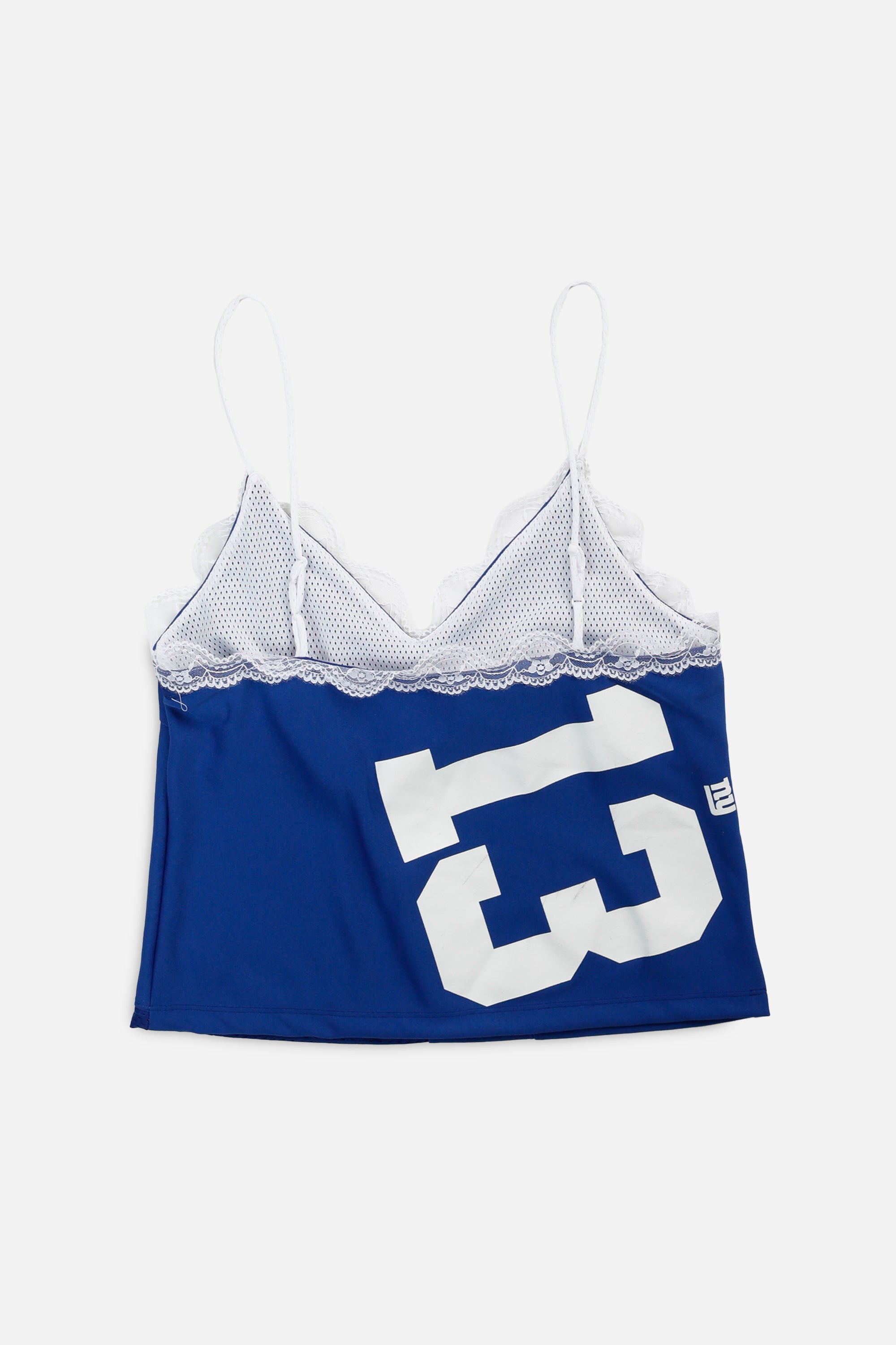 Rework NY Giants NFL Lace Tank - M-TOPS-NFL-M-Frankie Collective Rare Vintage Streetwear Reworks